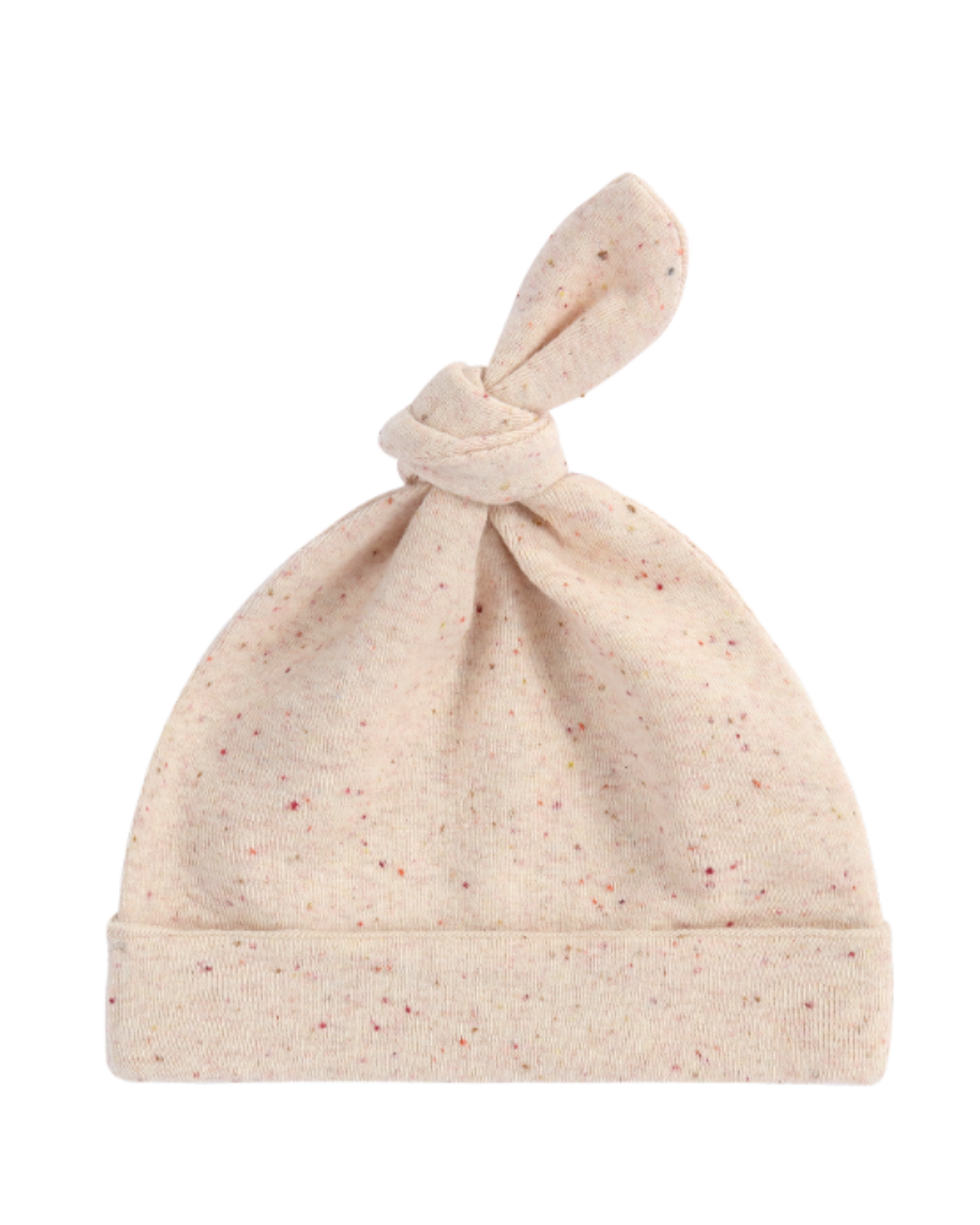 Knotted Hat. Beige Speckled