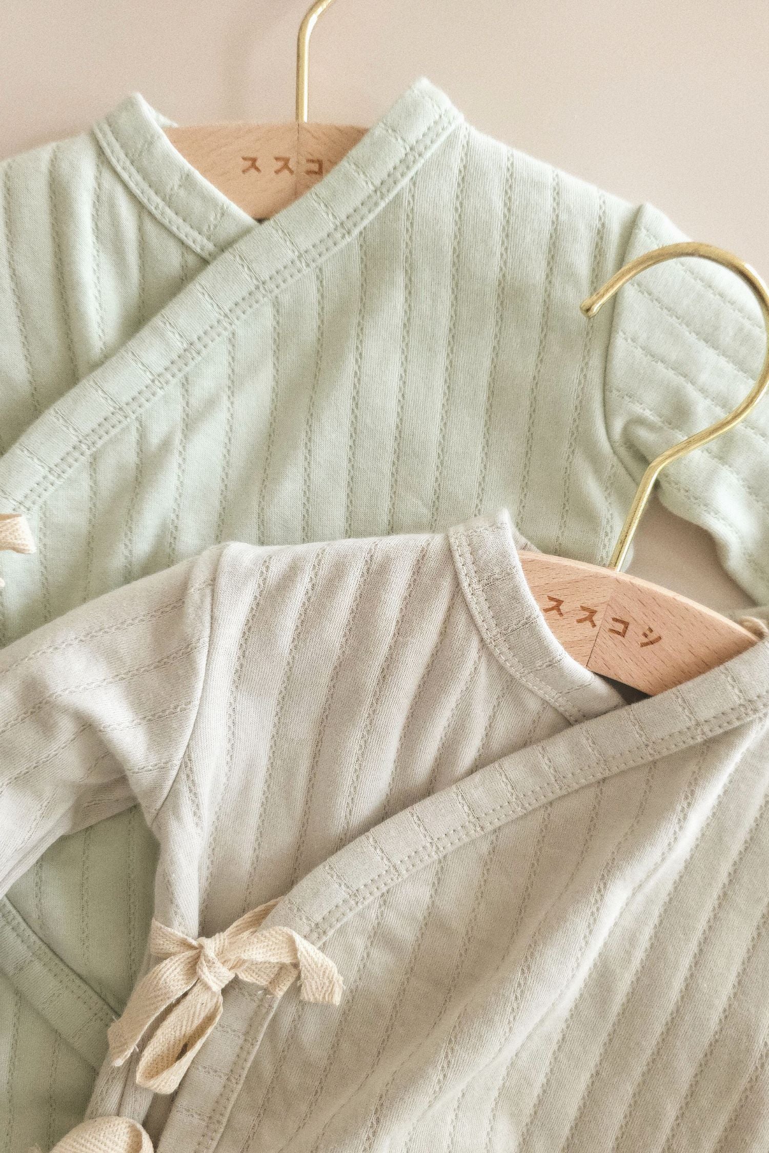 Baby Kimono Overall Suit. Mist