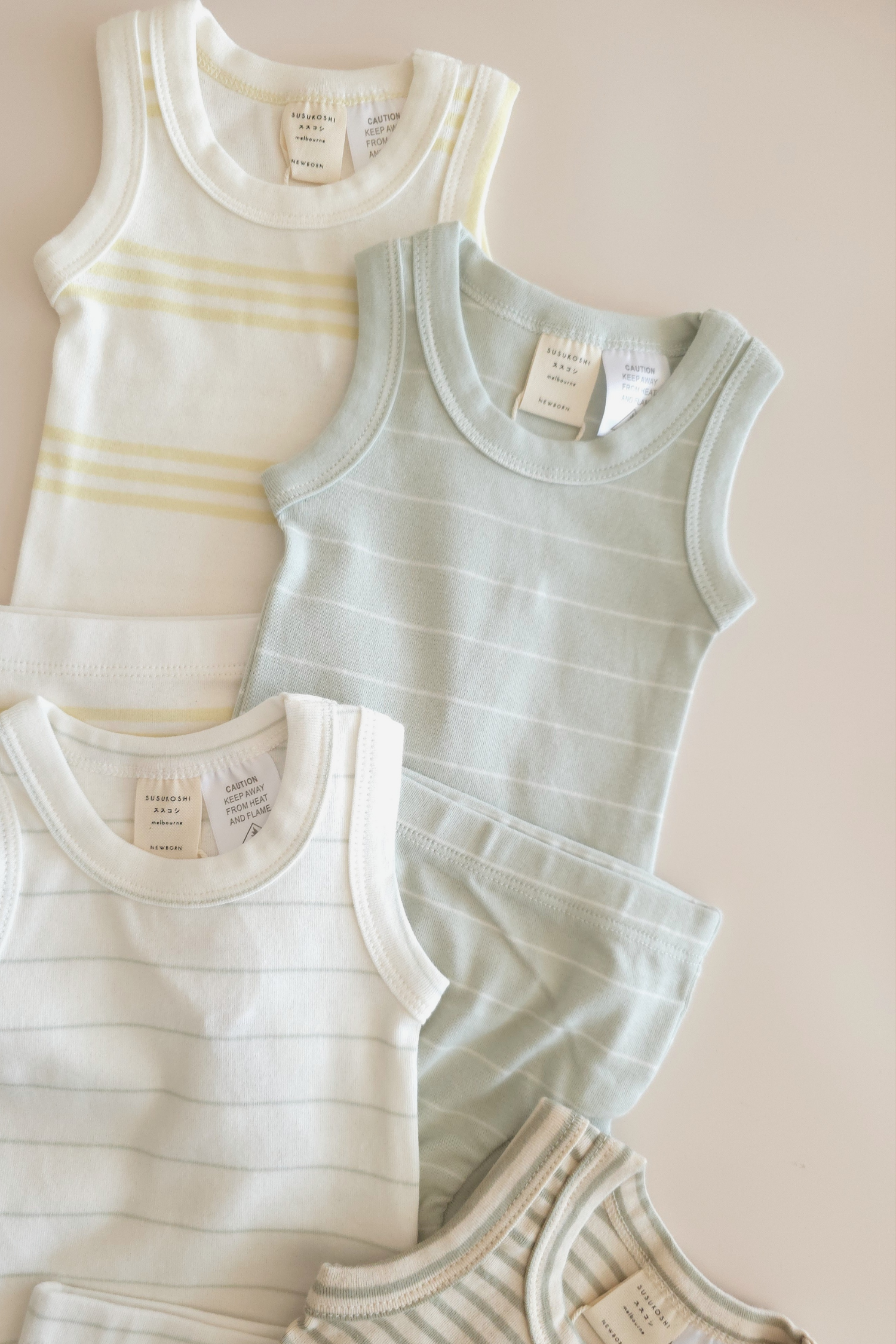 Singlet & Nappy Cover. White Sky