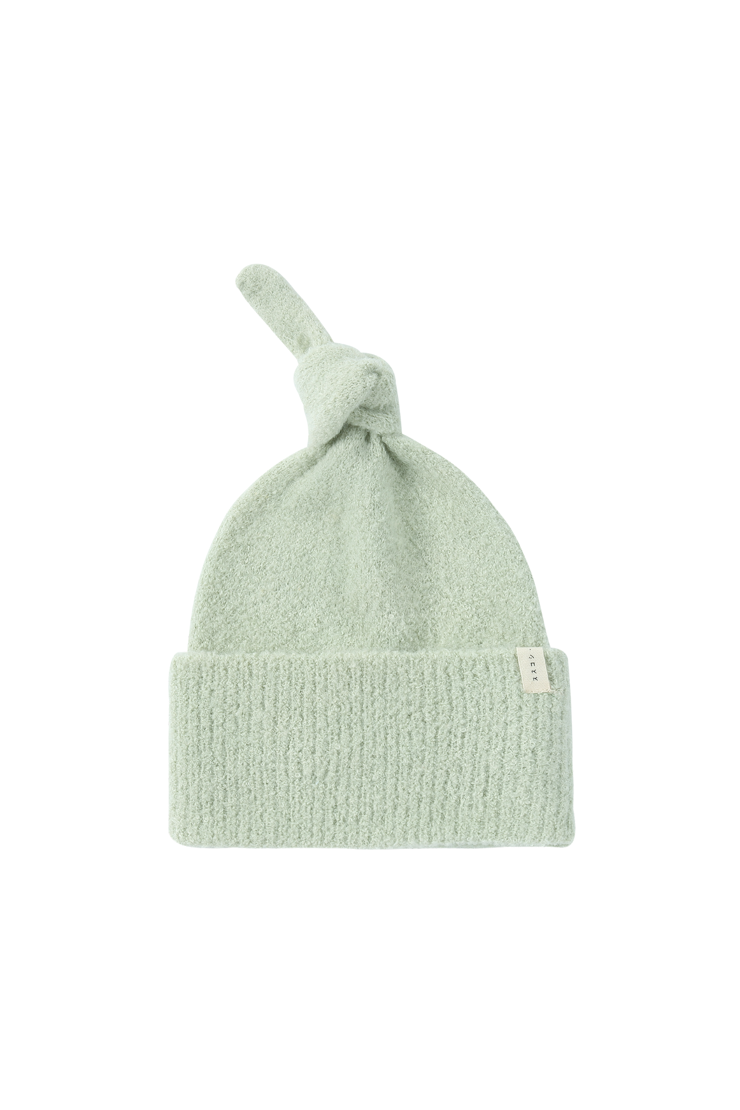 Boucle Baby Knotted Hat. Sage