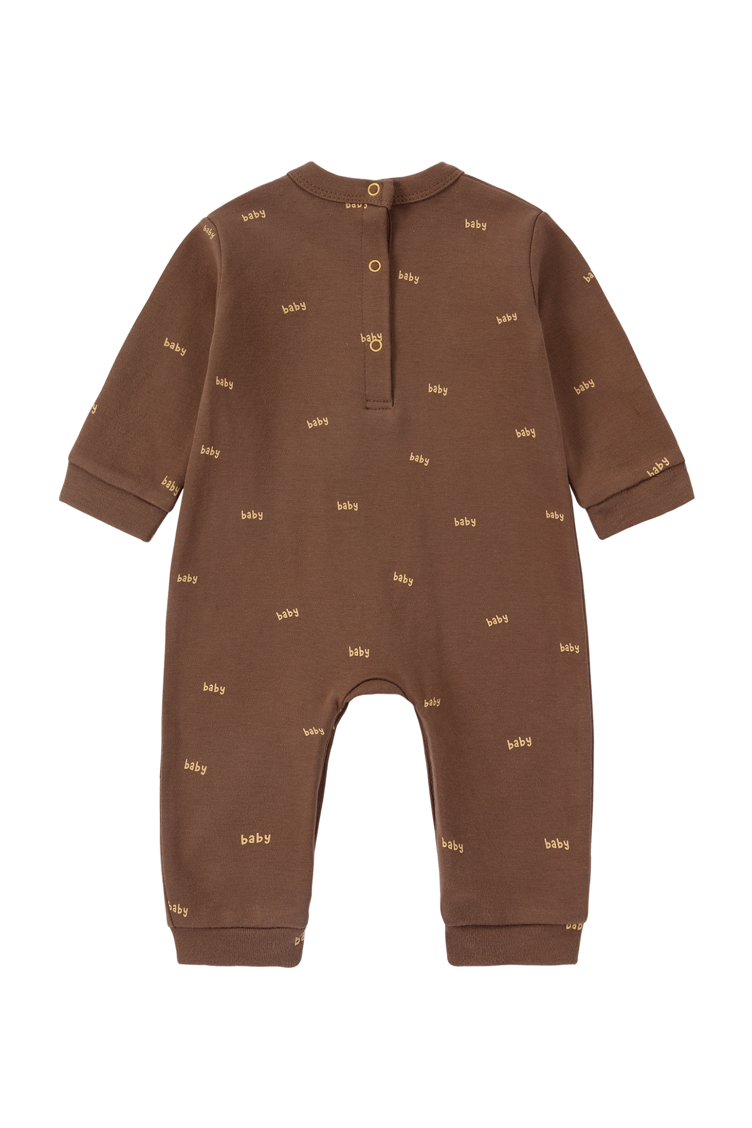 Pima Relaxed Fit Romper - Typo Baby. Caramel