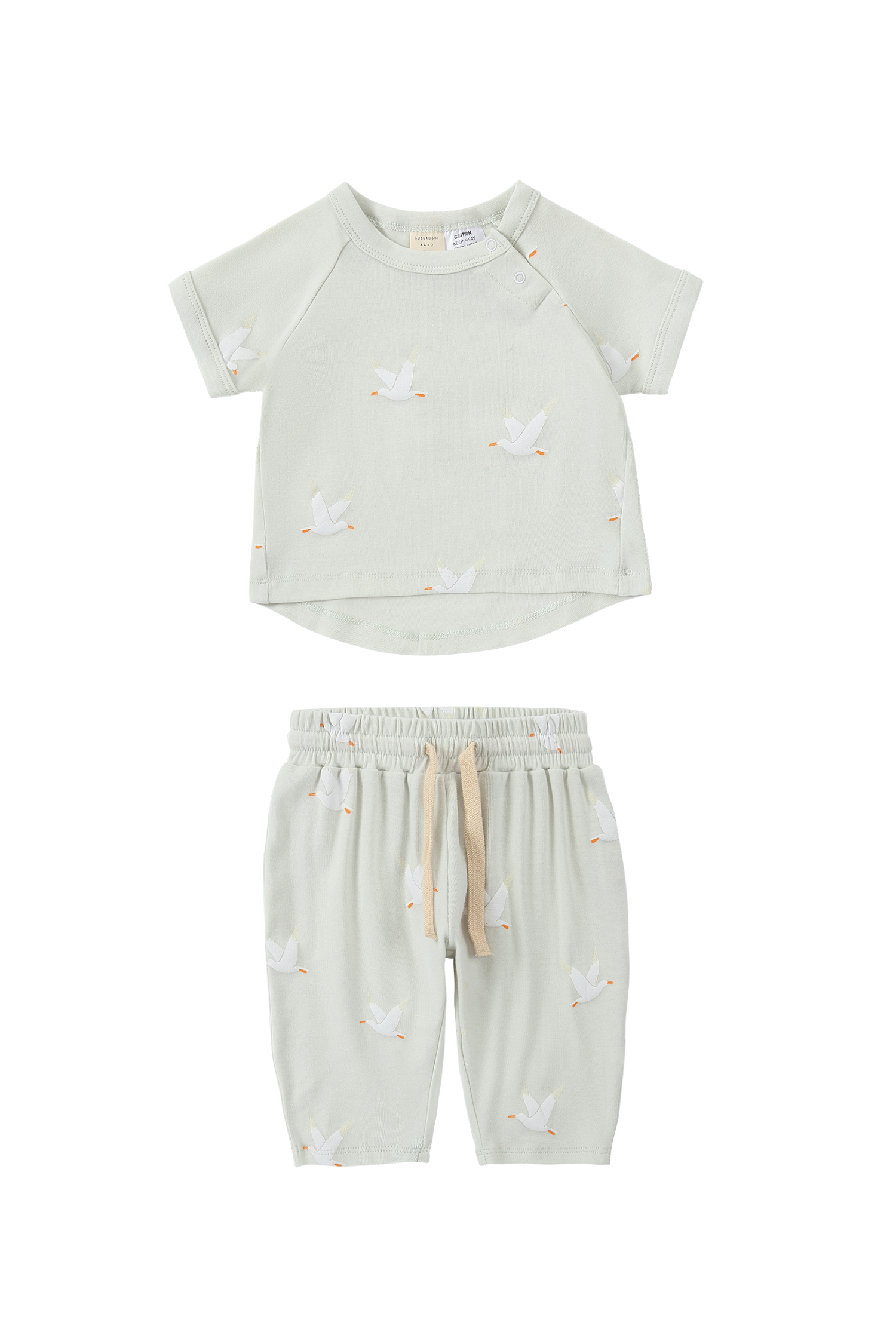 Boxy Tee x Summer Pant Set. Seagull