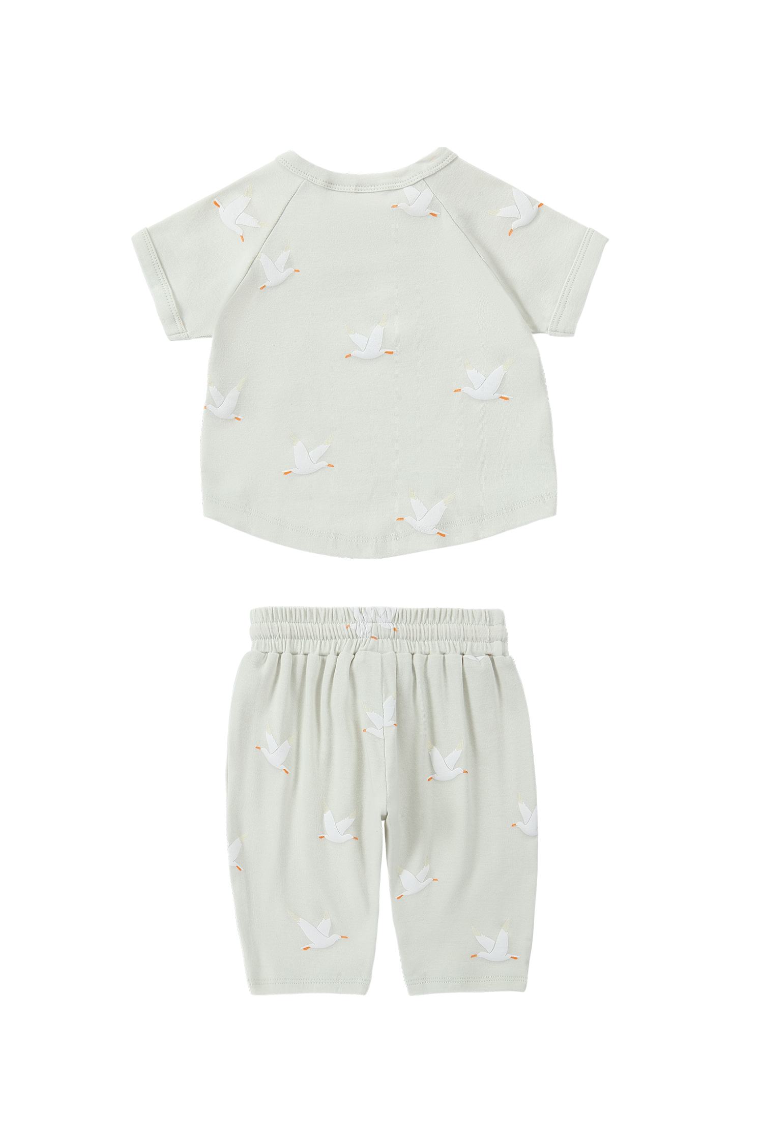 Boxy Tee x Summer Pant Set. Seagull