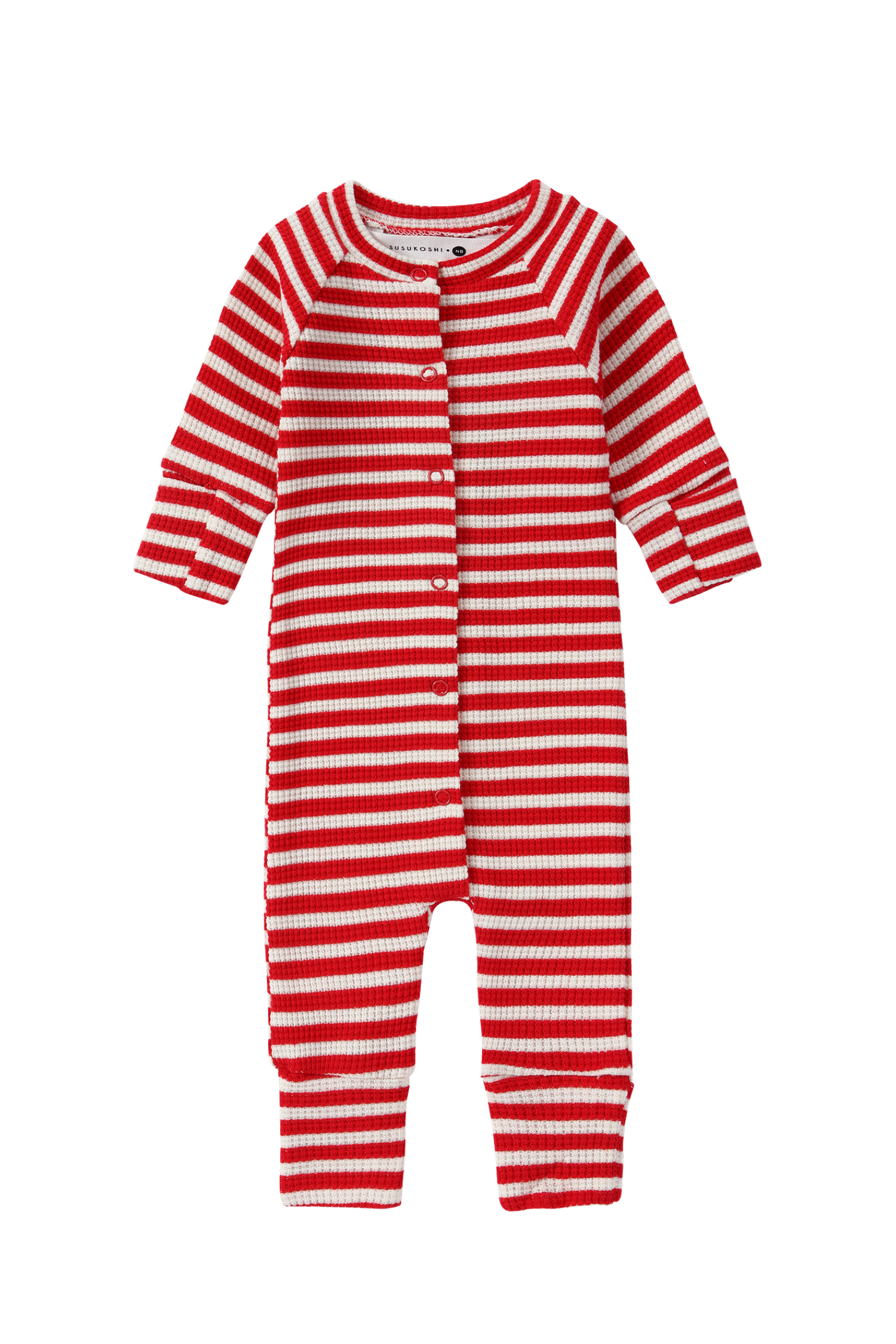 Waffle Snap Suit. Cherry