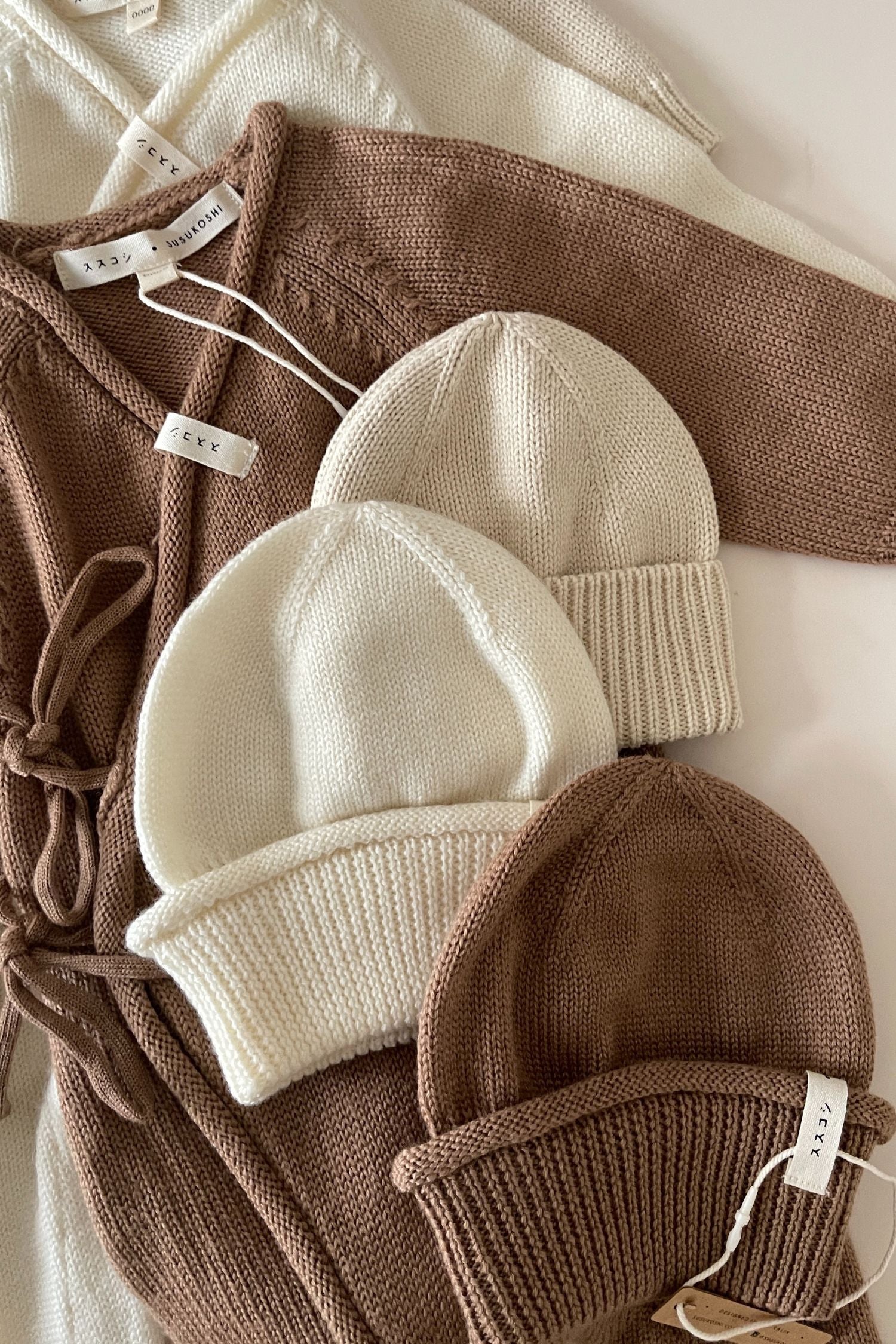 Cotton Knit Baby Beanie. Cotton