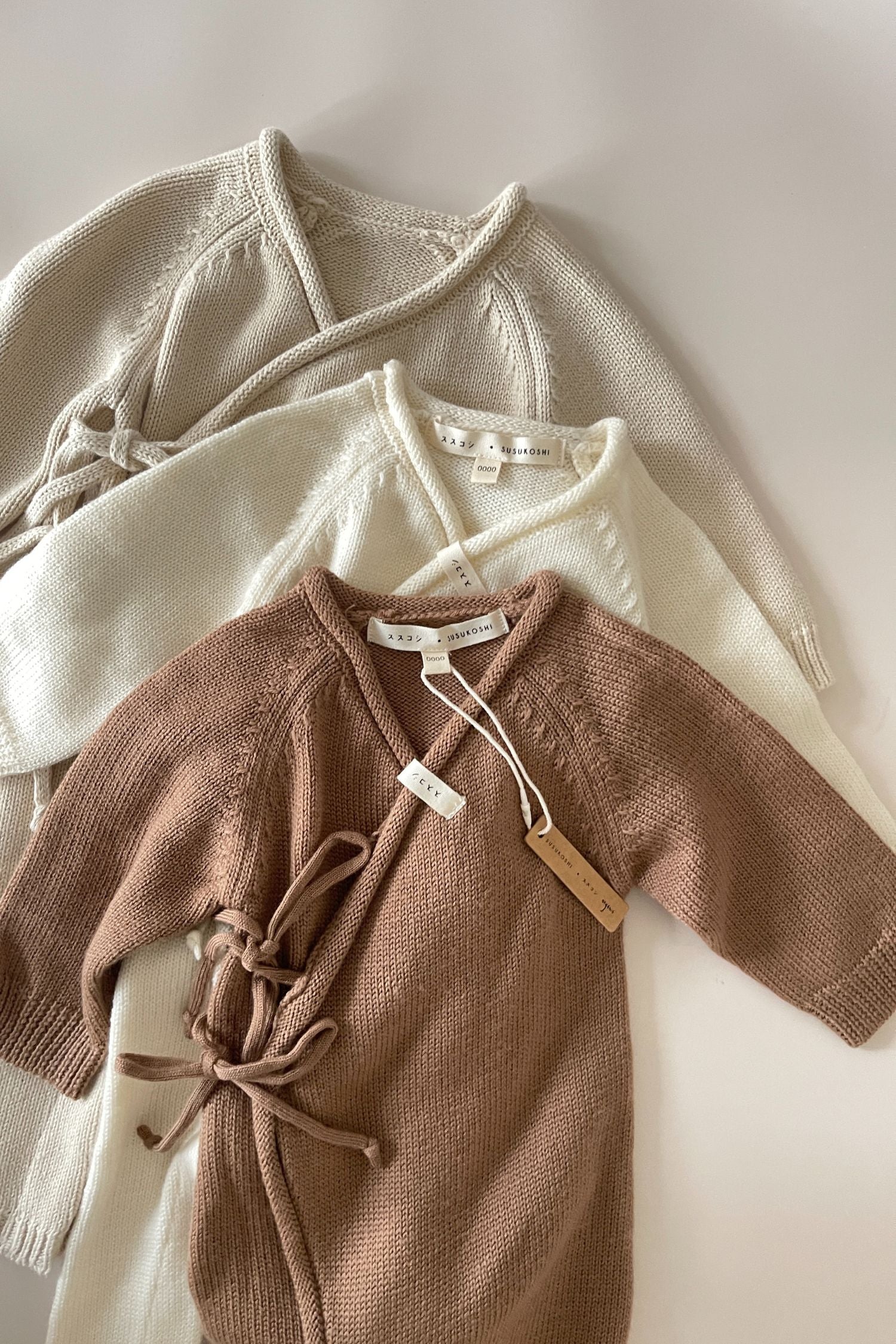 Cotton Knit Baby Kimono Overall Suit. Cotton