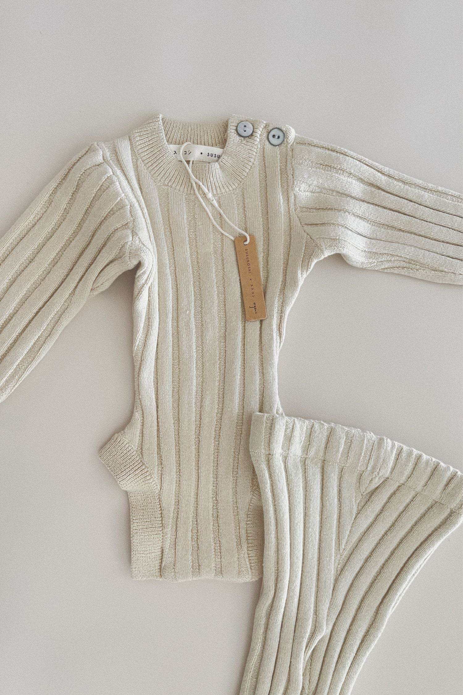 Cotton Knit Baby Ribbed Suit. Cotton