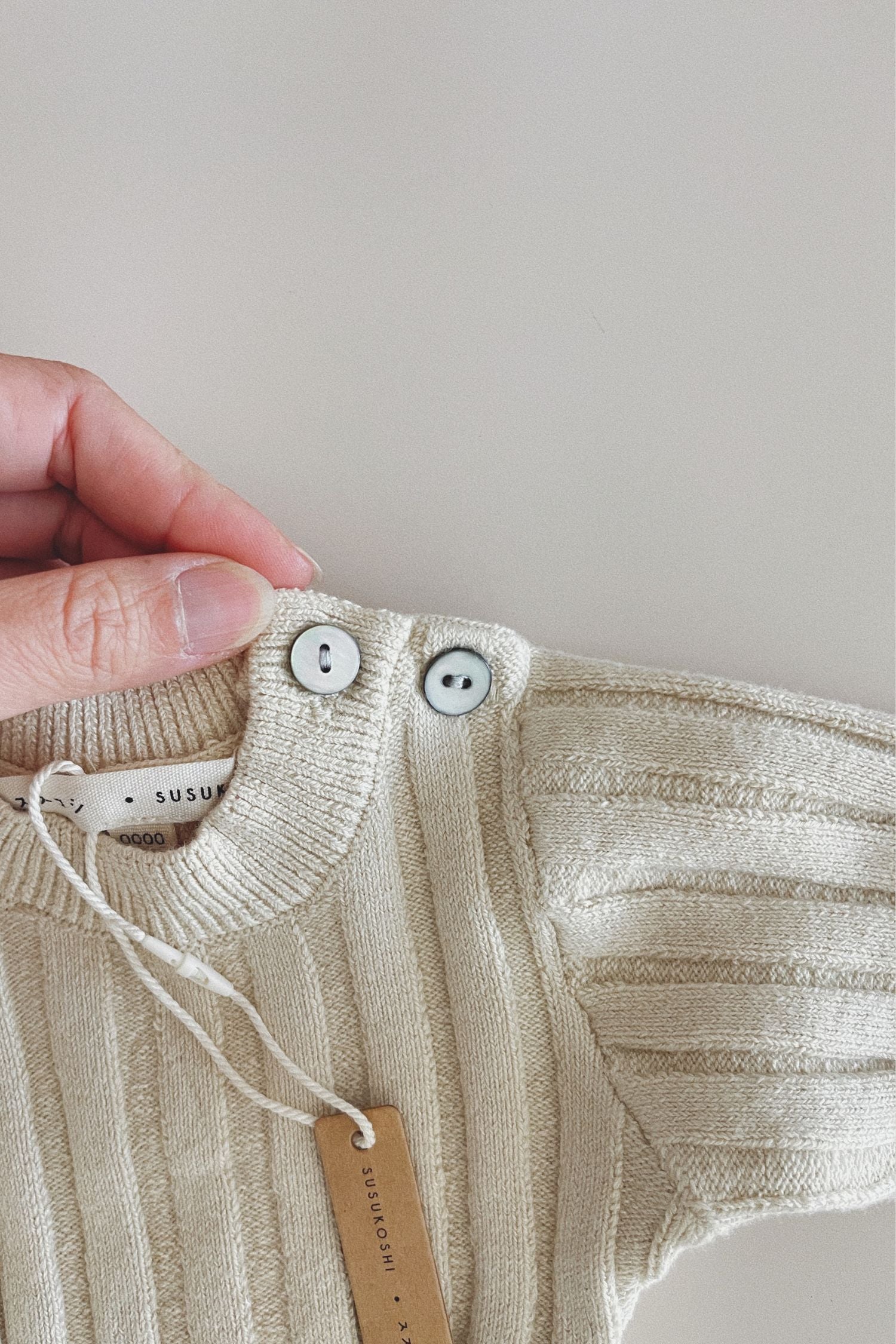 Cotton Knit Baby Ribbed Suit. Cotton