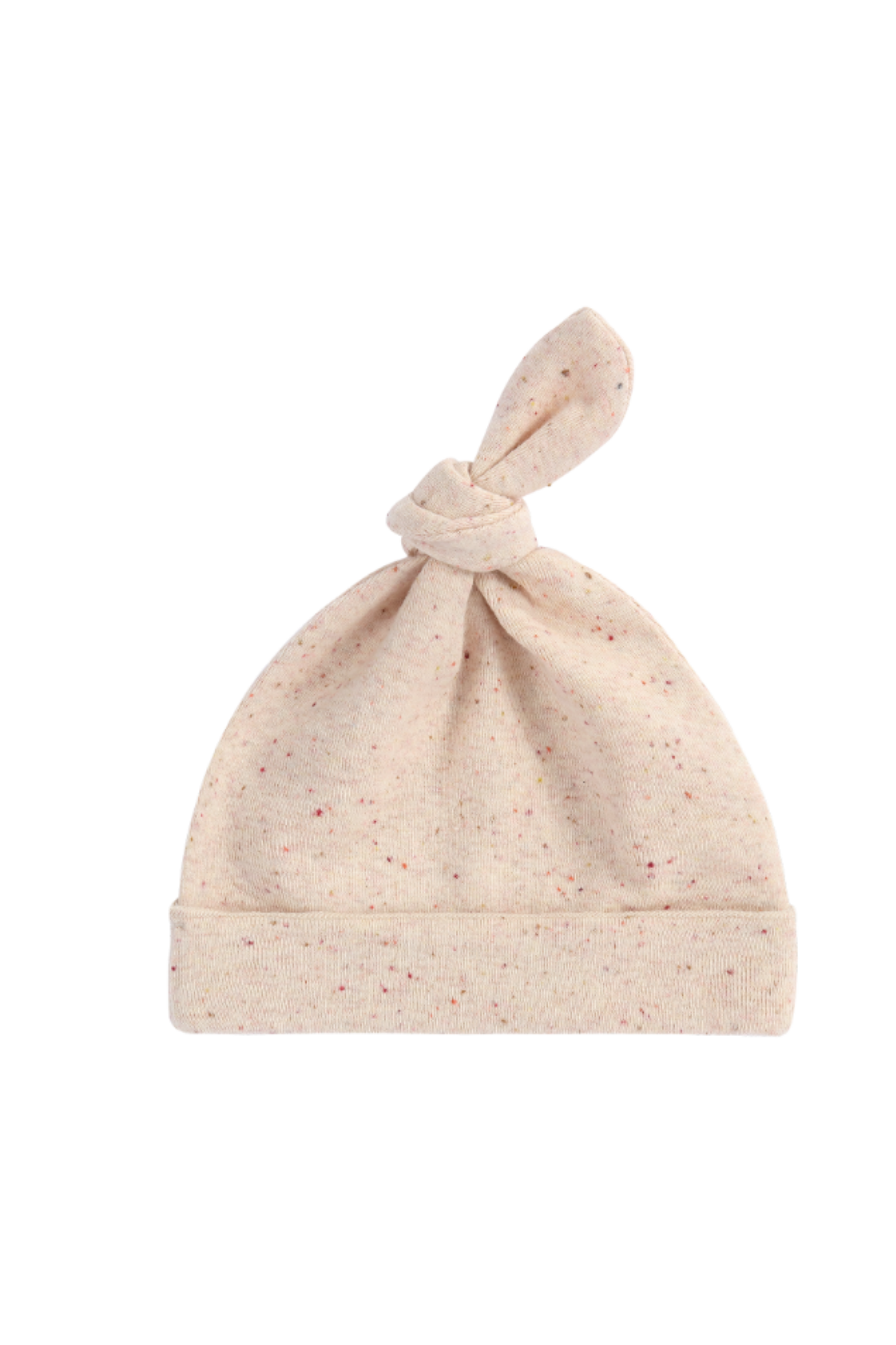 Knotted Hat. Beige Speckled