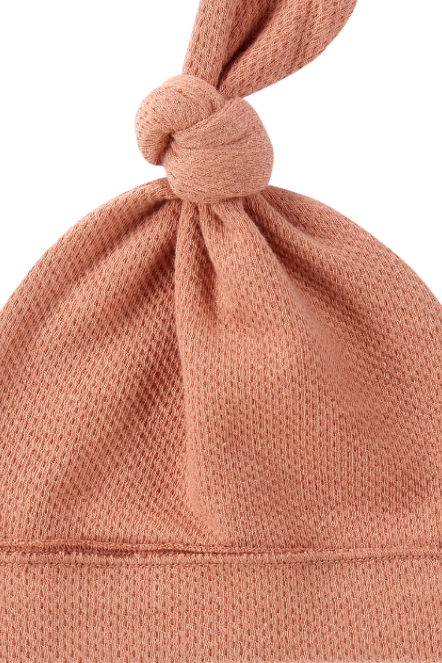 Knotted Hat. Terracotta (pointelle)