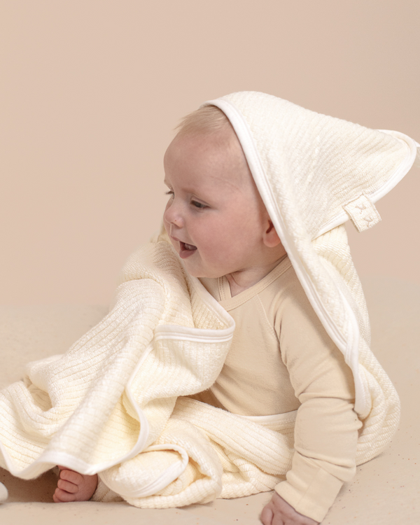 Baby Hooded Towel. Powder