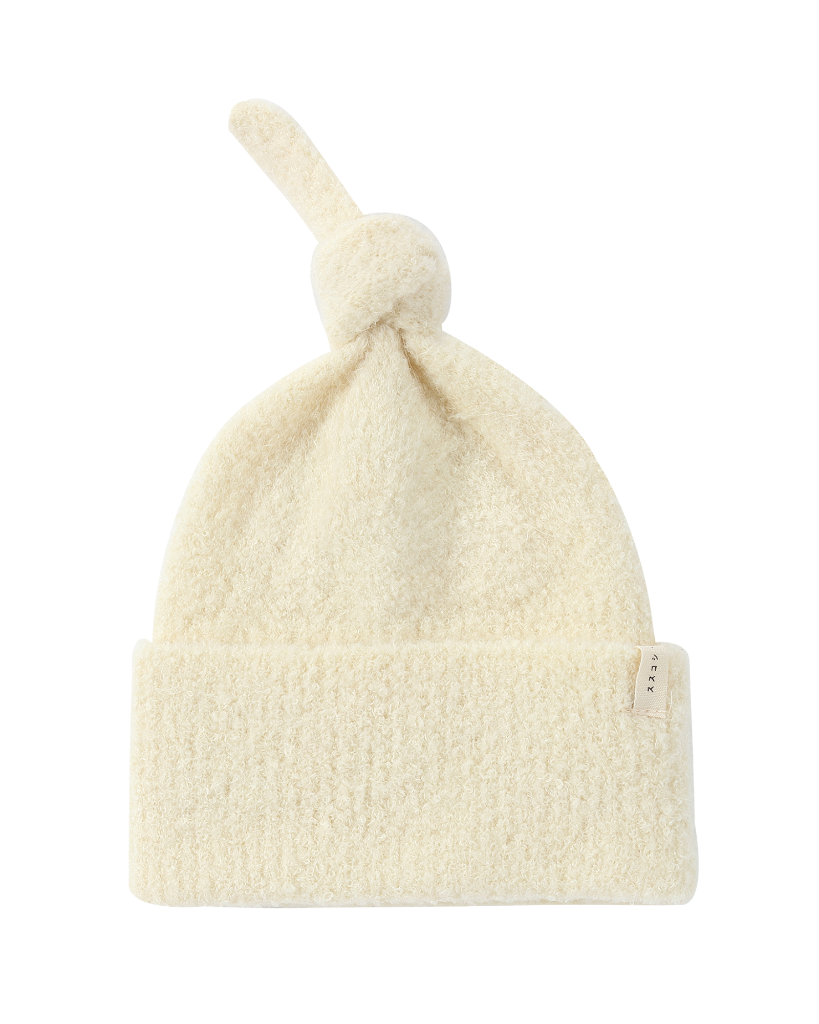 Boucle Baby Knotted Hat. Milk