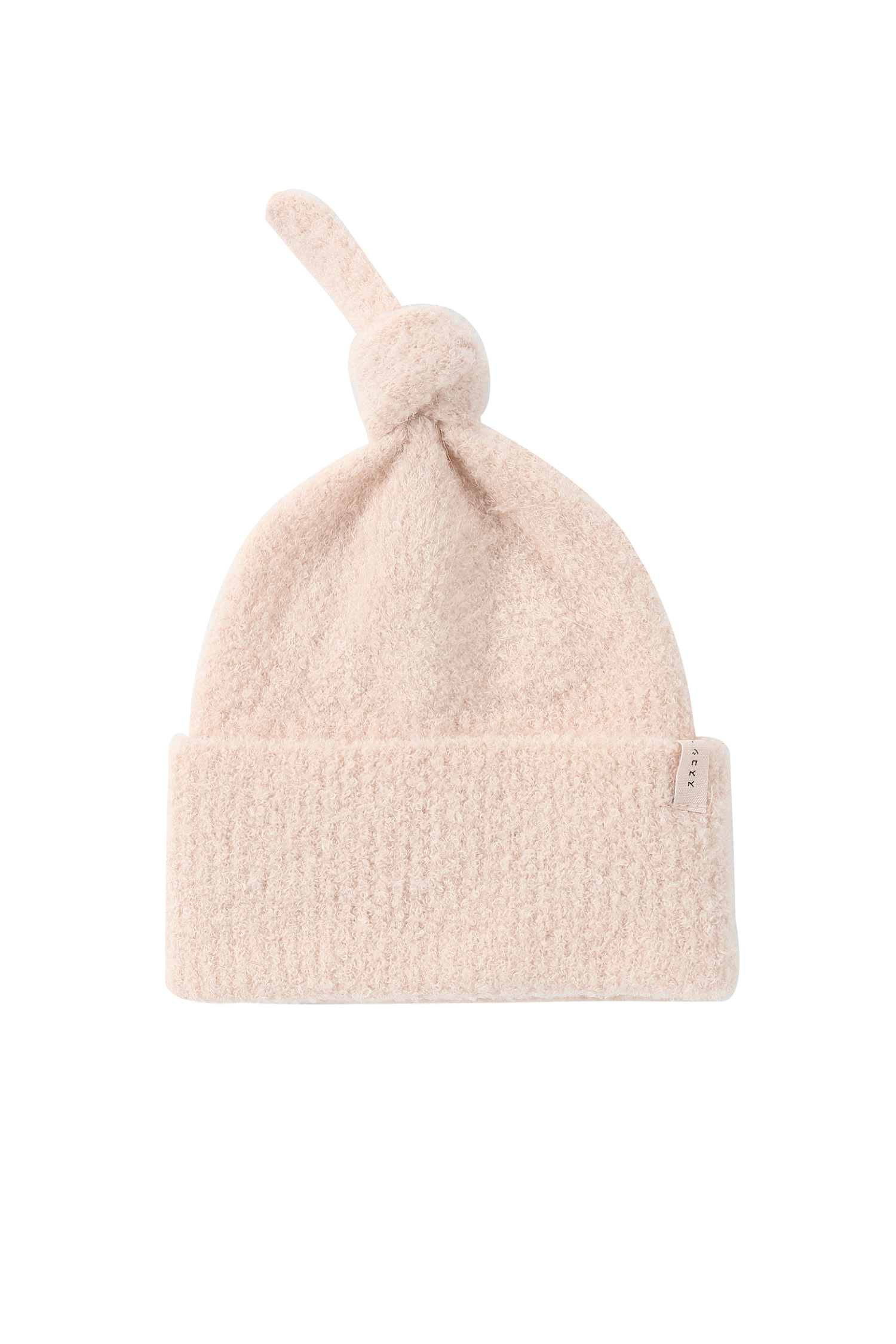 Boucle Knit Baby Knotted Hat. Rose Quartz
