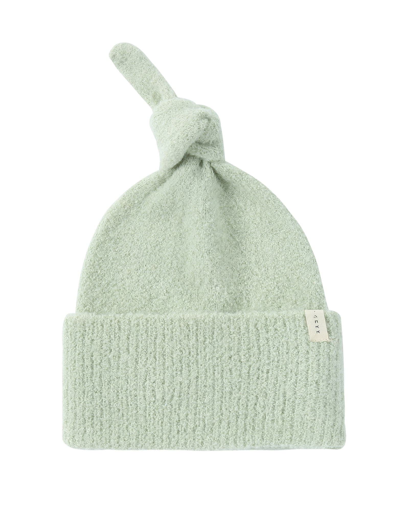 Boucle Baby Knotted Hat. Sage