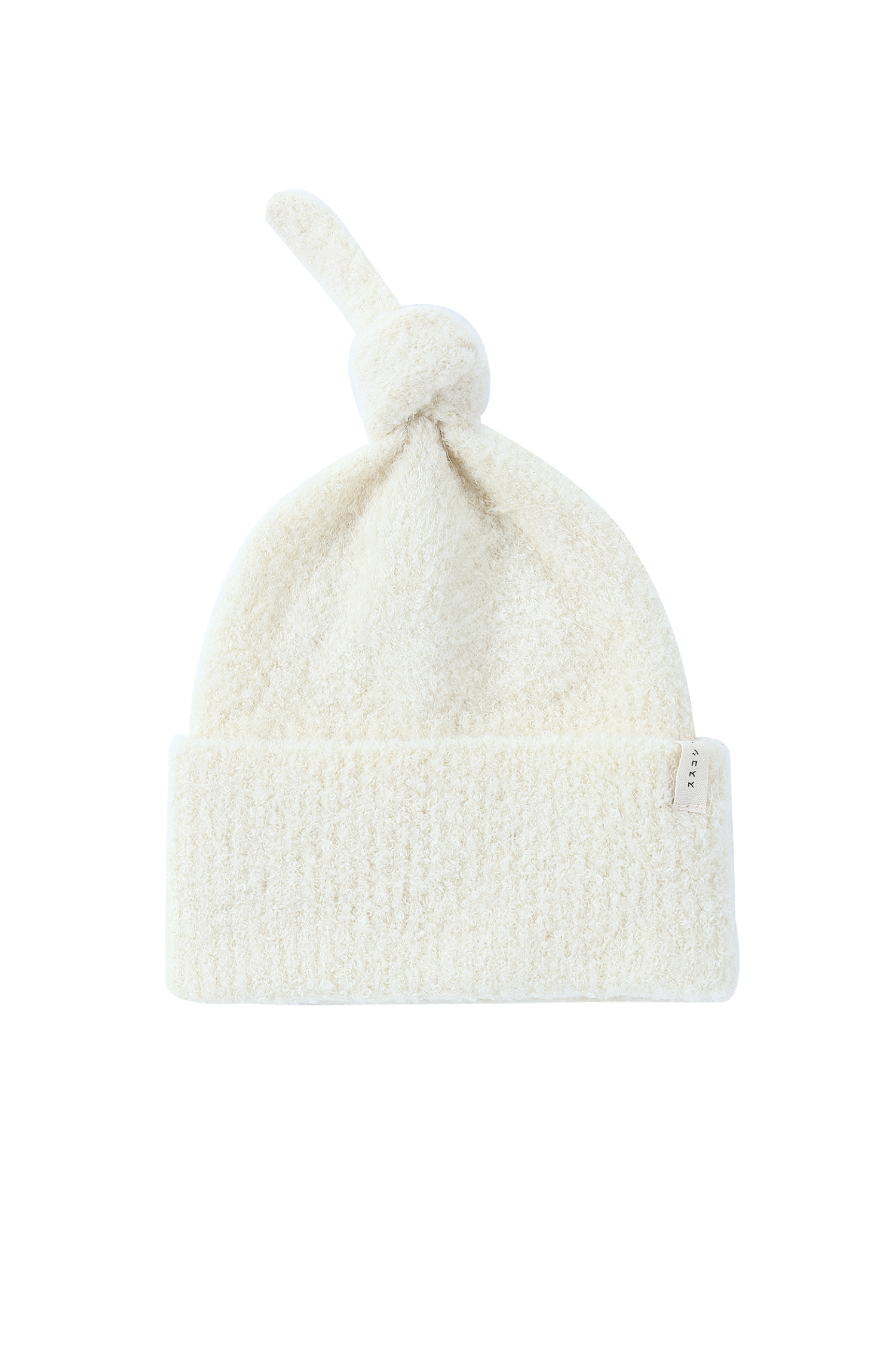 Boucle Knit Baby Knotted Hat. Snow
