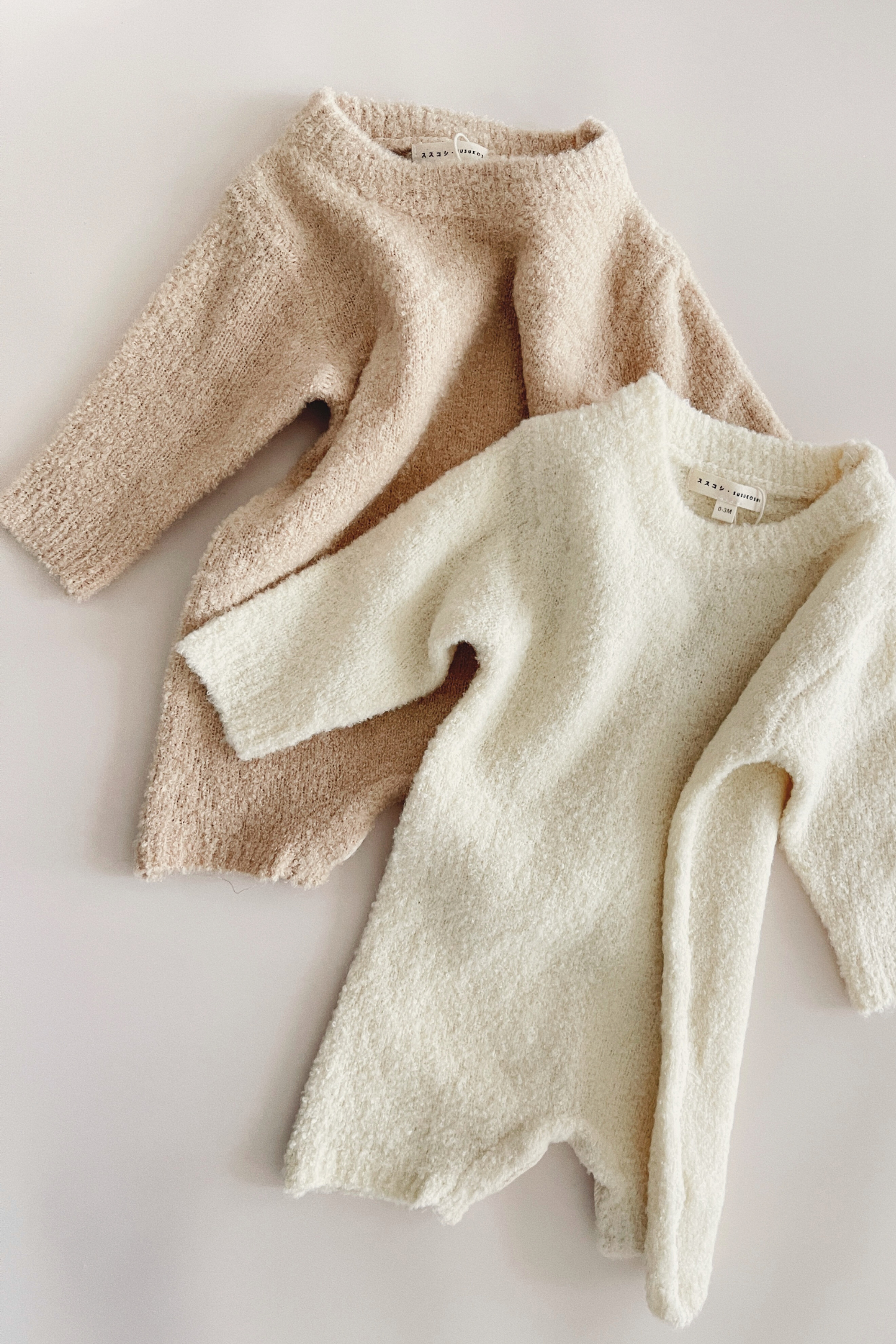 Boucle Baby Romper. Toast