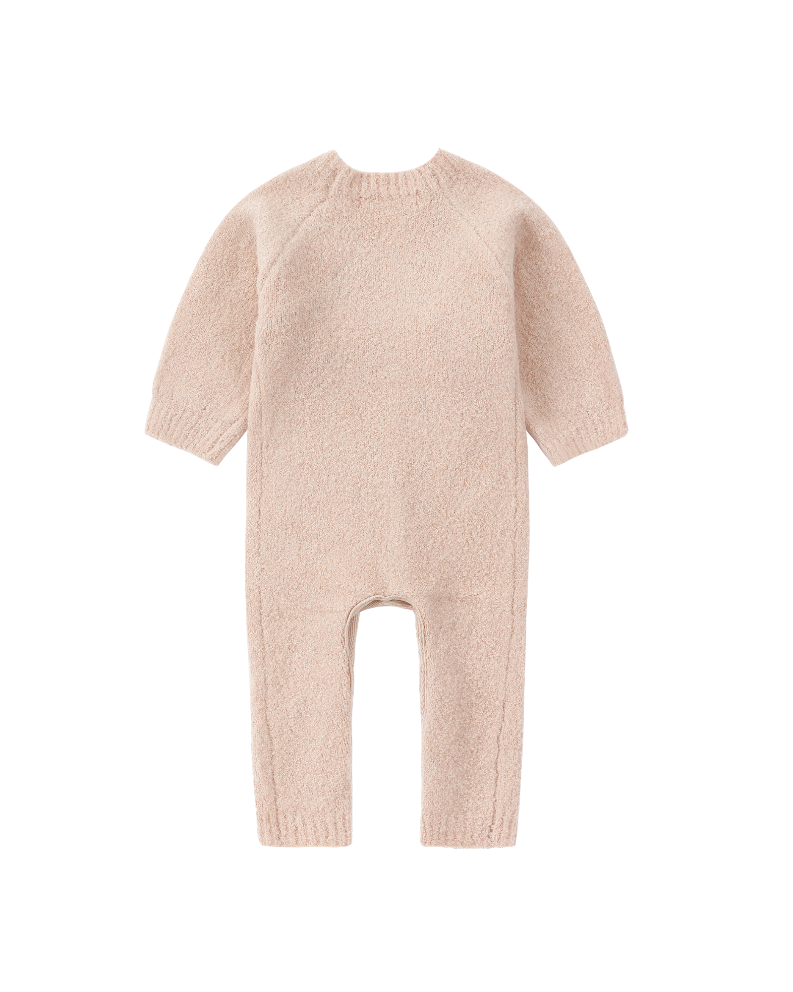 Boucle Baby Kimono Overall Suit. Rose Quartz