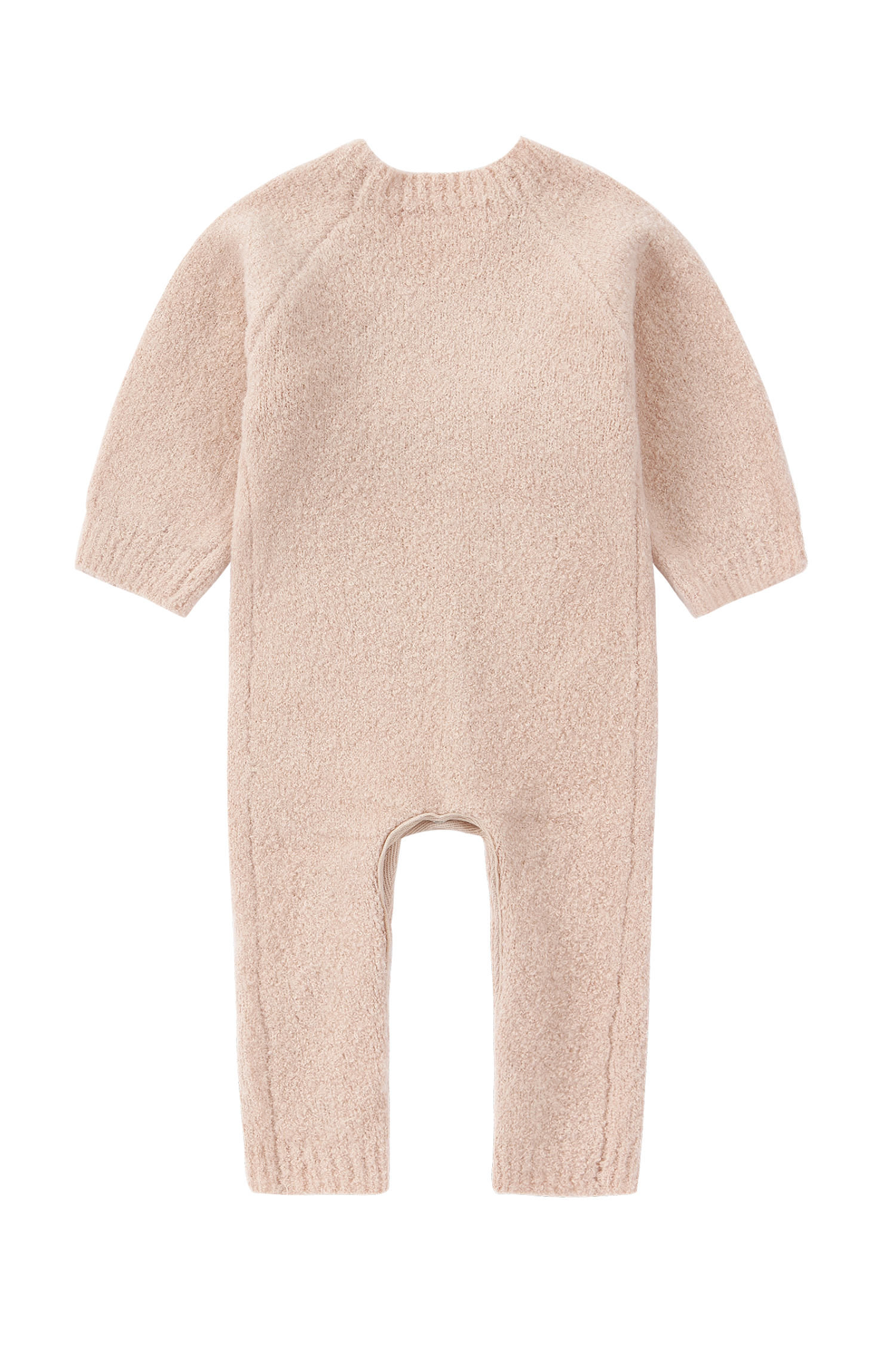 Boucle Baby Kimono Overall Suit. Rose Quartz