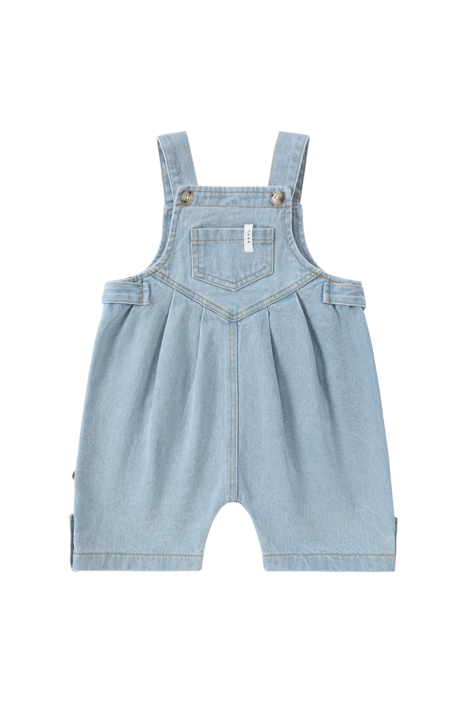 Denim Overall Shorts. Baby Blue