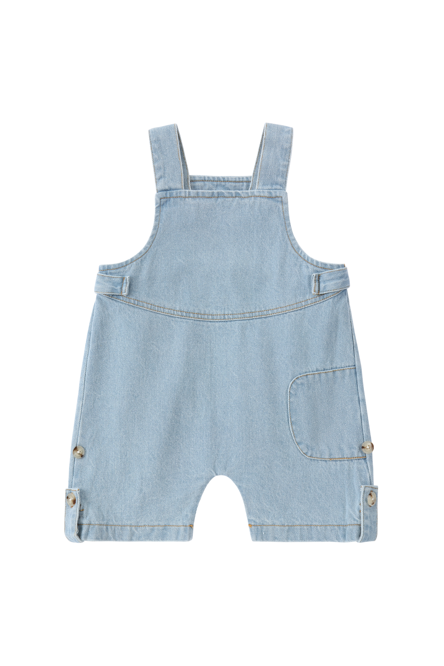 Denim Overall Shorts. Baby Blue