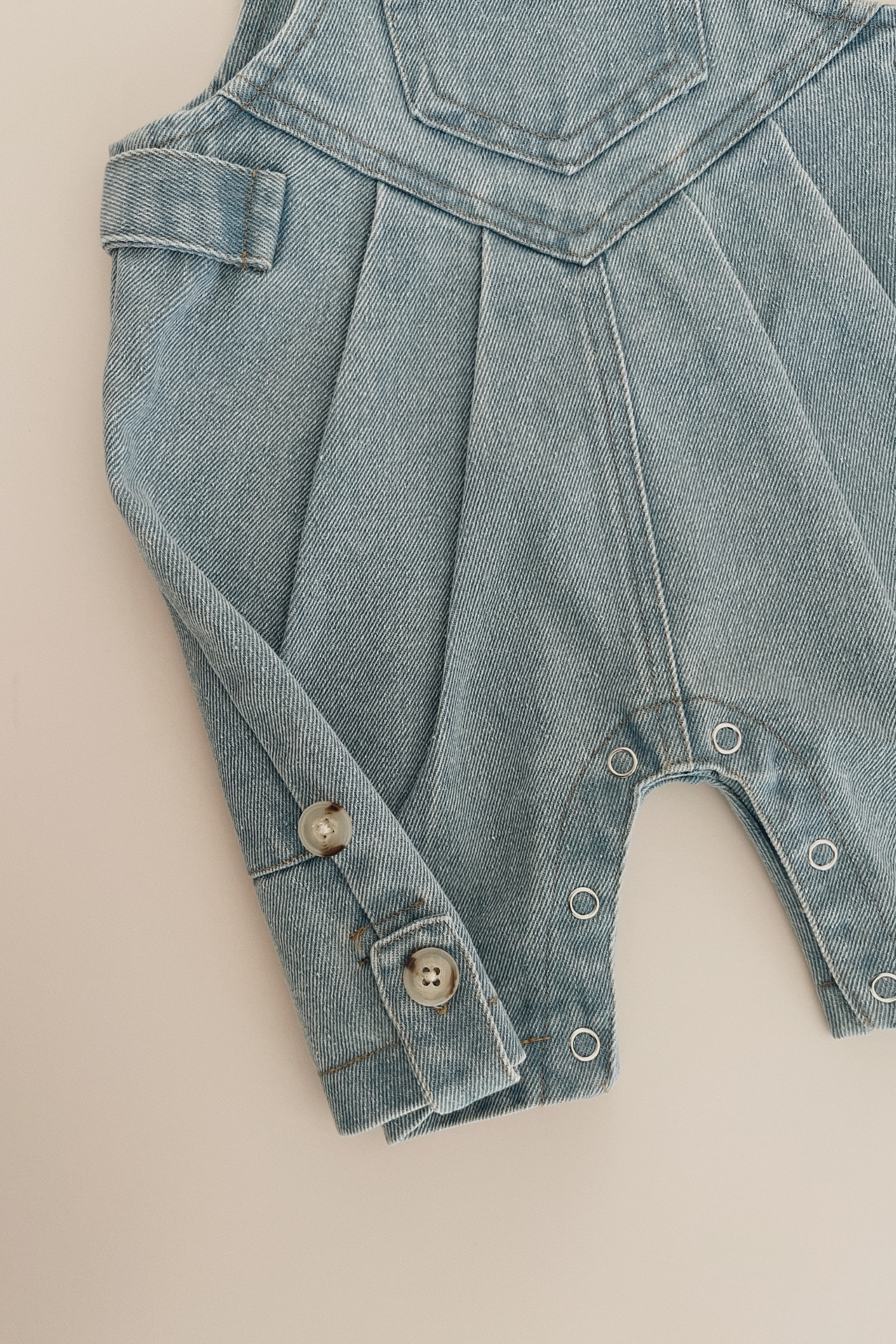 Denim Overall Shorts. Baby Blue