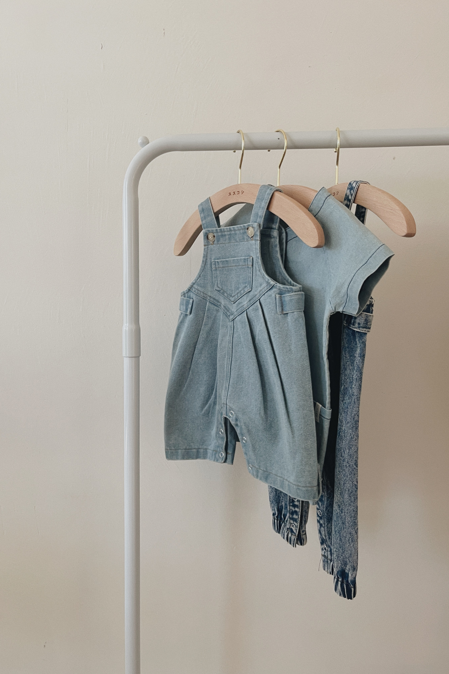 Denim Overall Shorts. Baby Blue