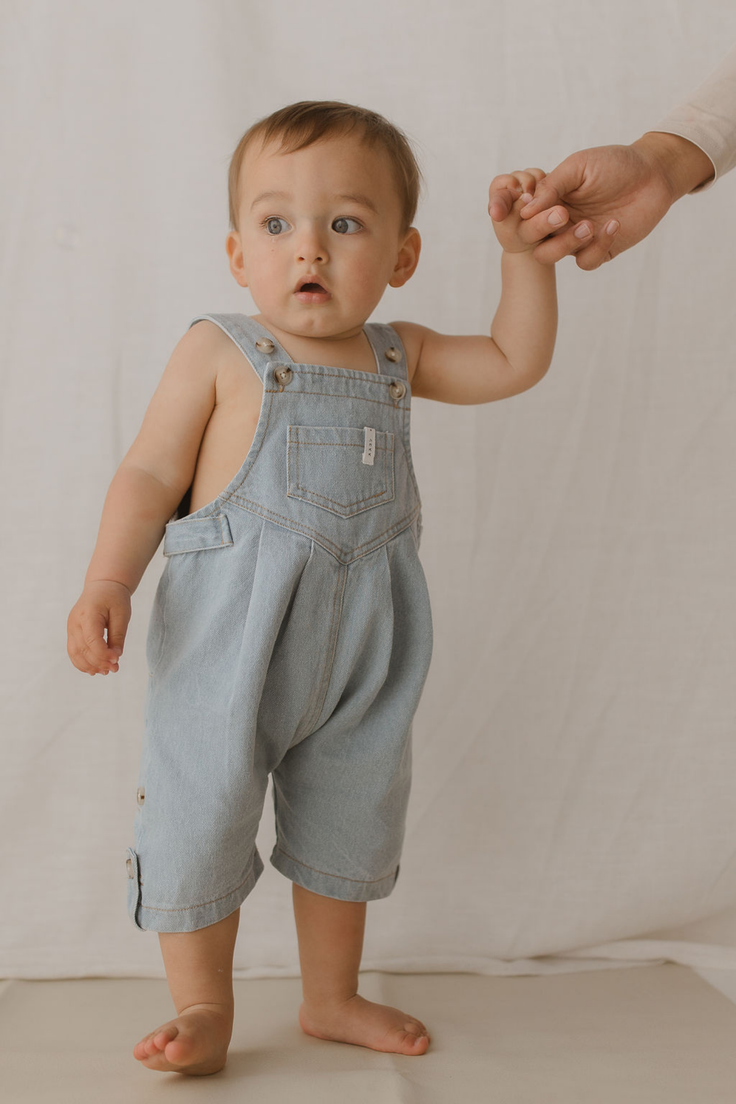 Denim Overall Shorts. Baby Blue