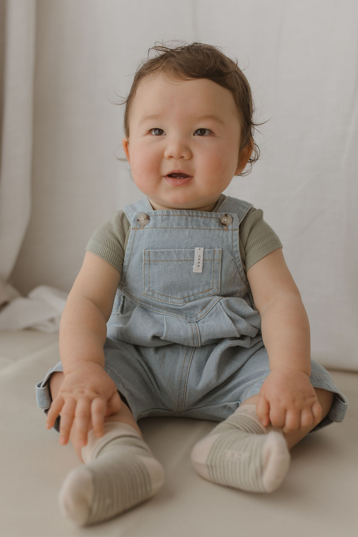 Denim Overall Shorts. Baby Blue