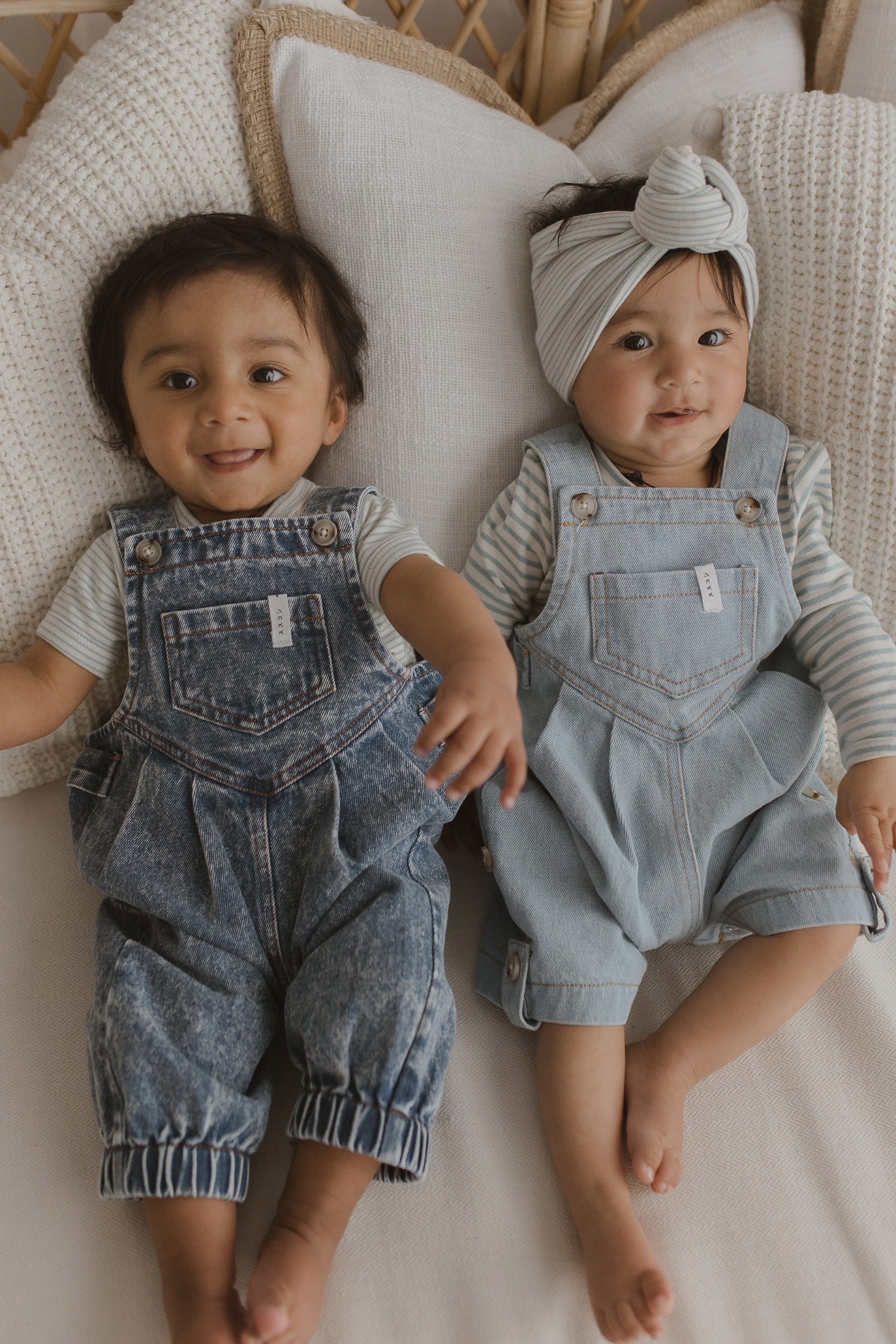 Denim Overall Shorts. Baby Blue