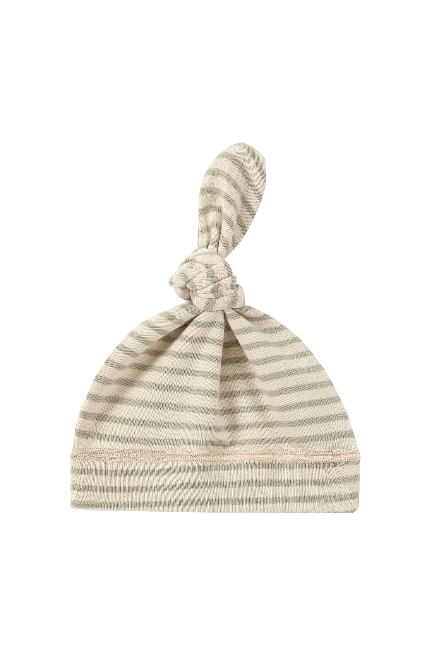 Knotted Hat. Sage Stripes