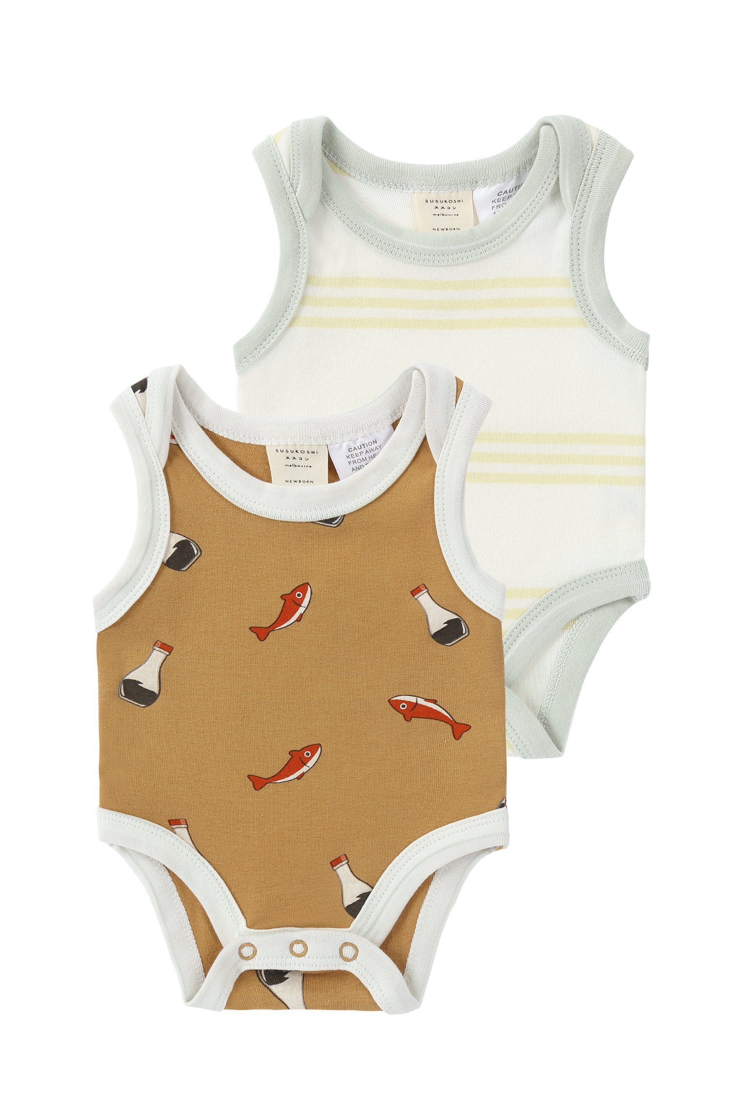 Retro Lapped Suit Singlet (Pack of 2). Fish x Soy