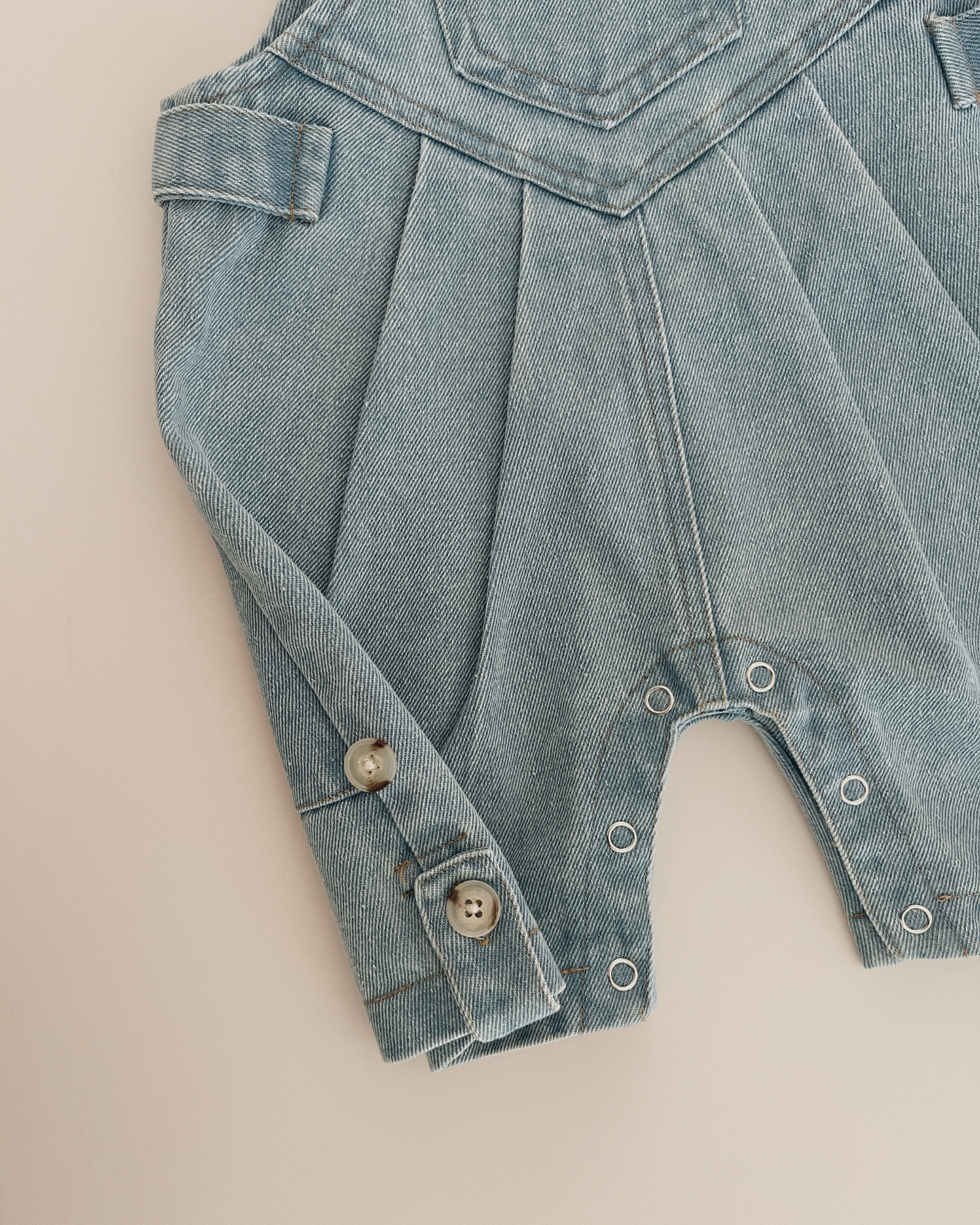 Denim Overall Shorts. Baby Blue