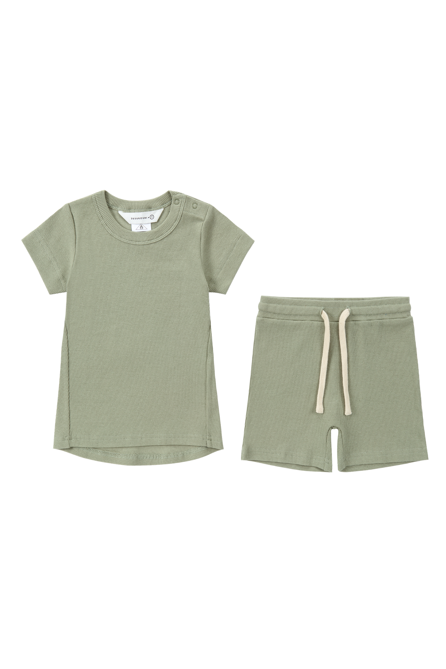 KIDS PJ Short Sleeve Set. Sage