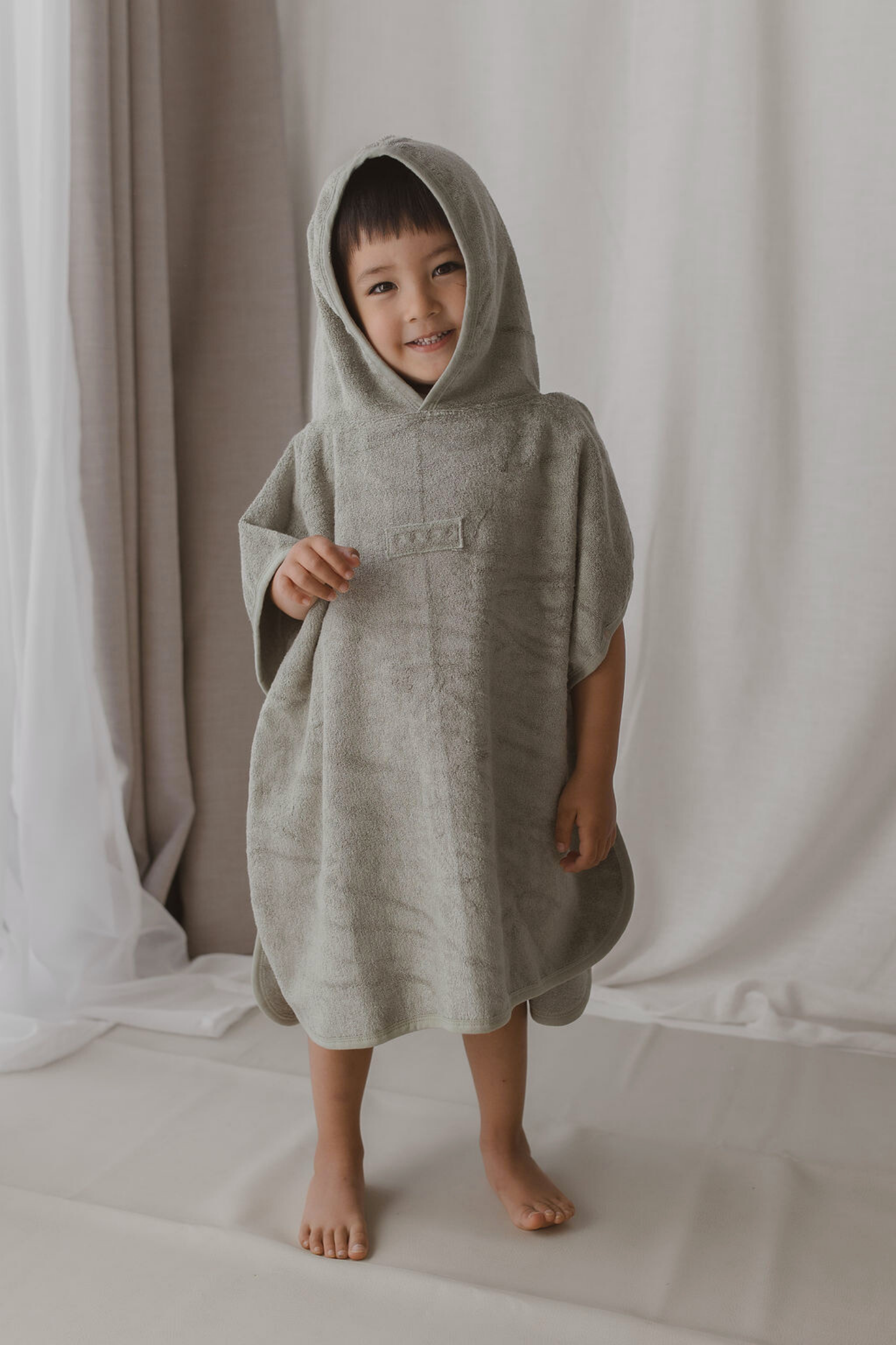 Kids Poncho Towel. Sage