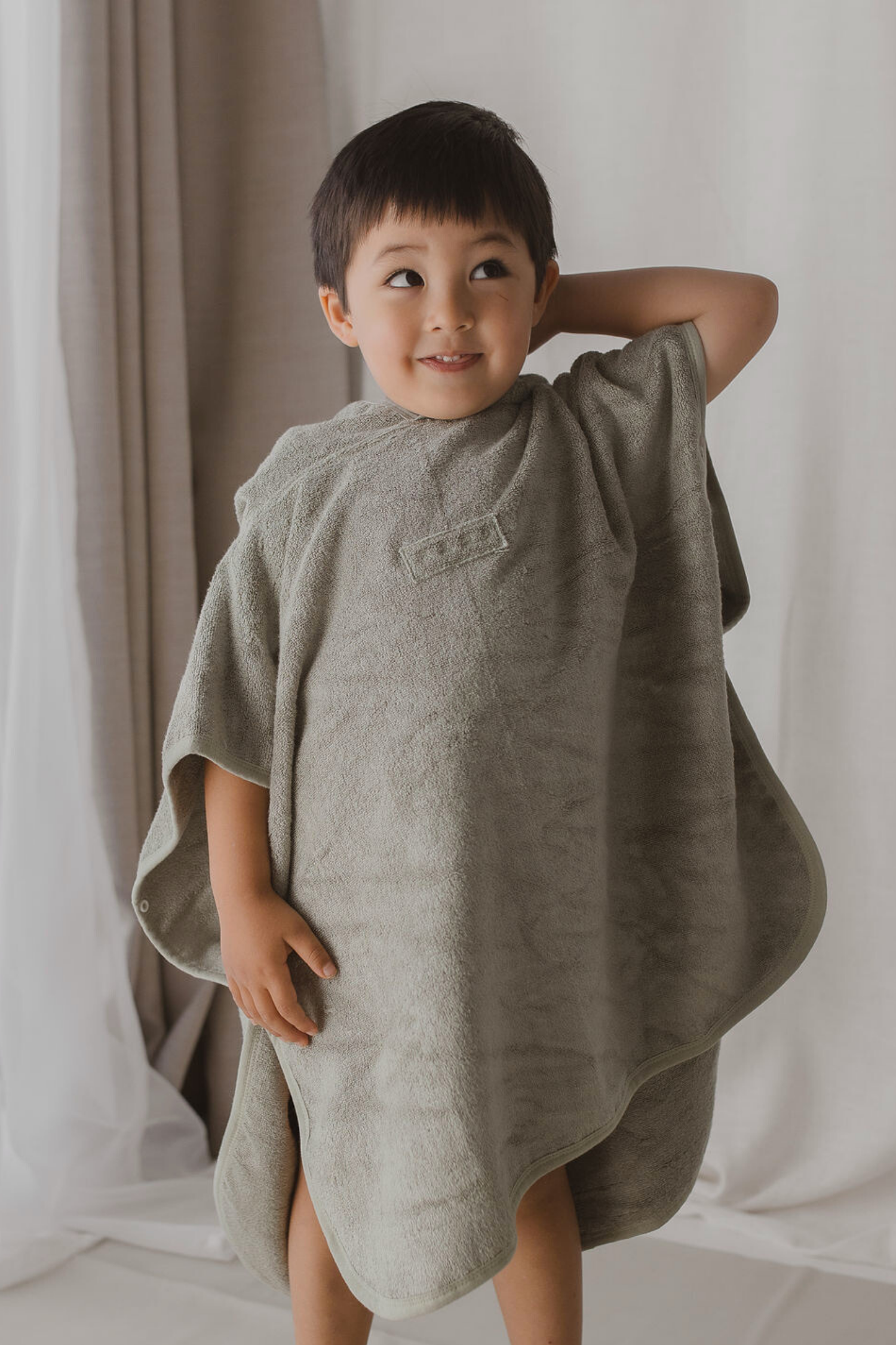 Kids Poncho Towel. Sage