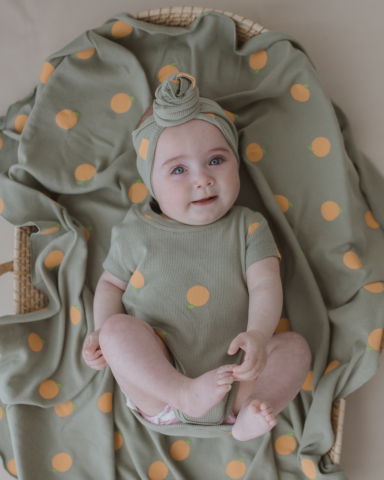 Swaddle Blanket. Oranges