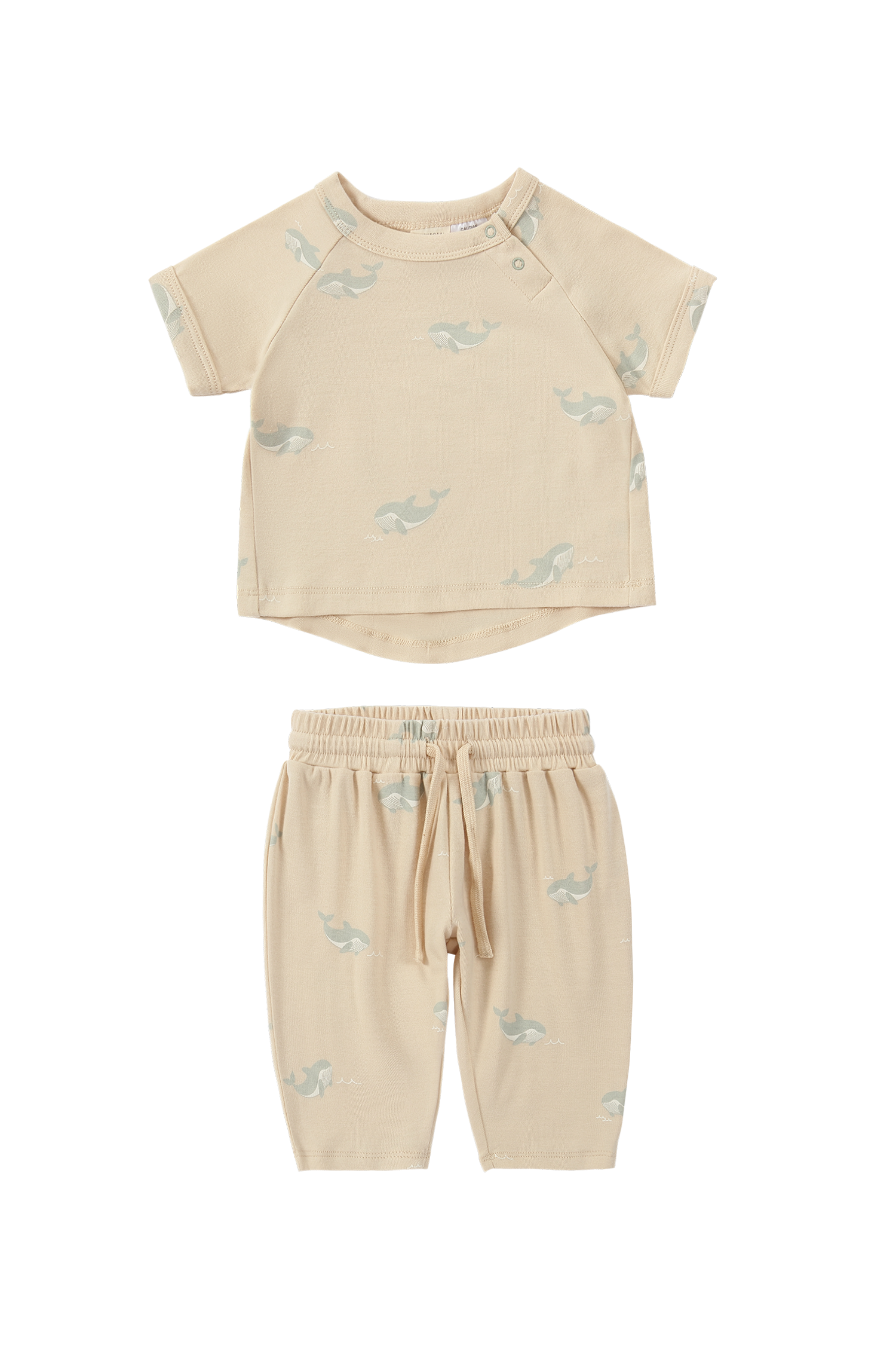 Boxy Tee x Summer Pant Set. Whale