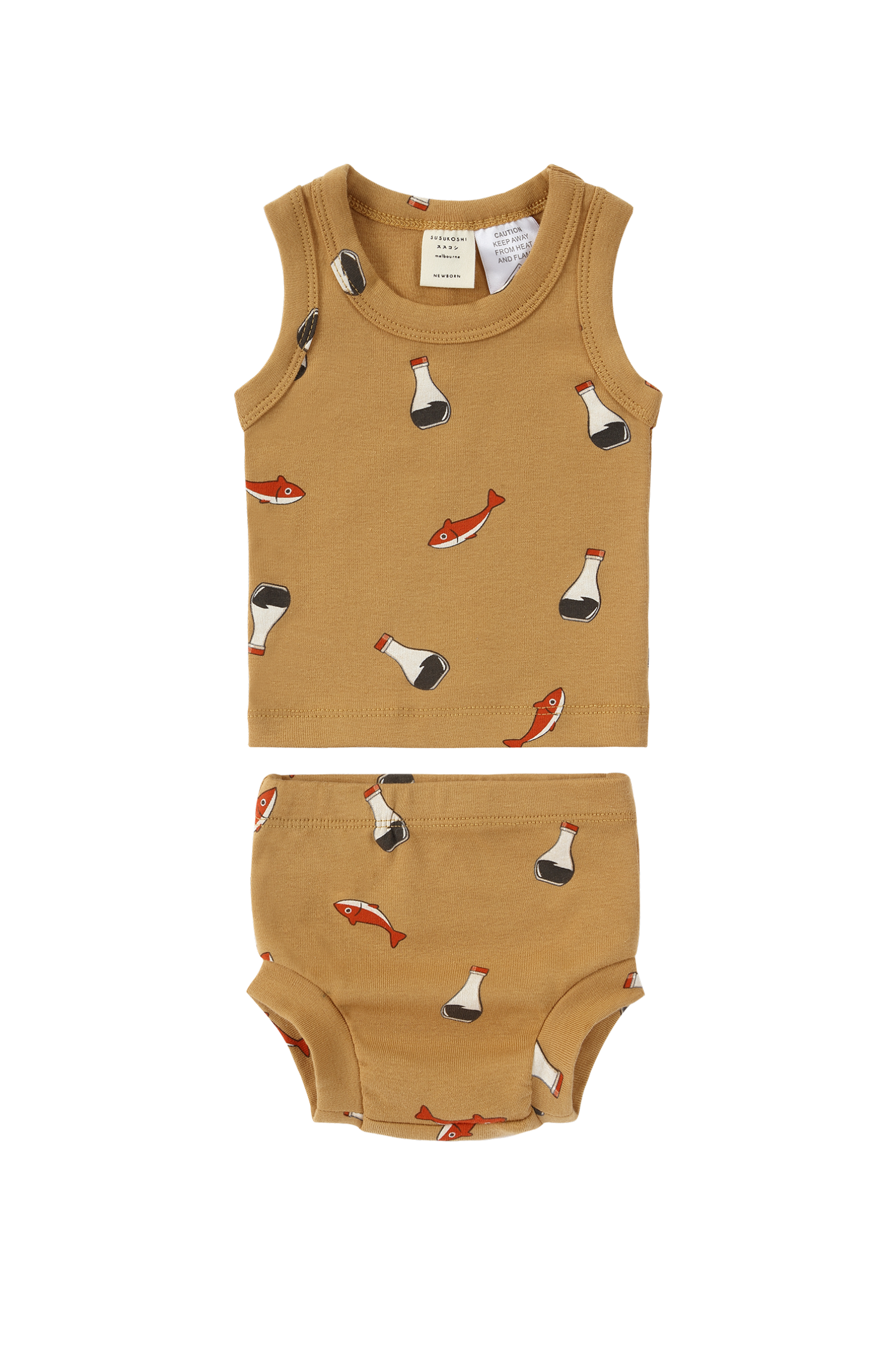 Singlet & Nappy Cover. Fish x Soy