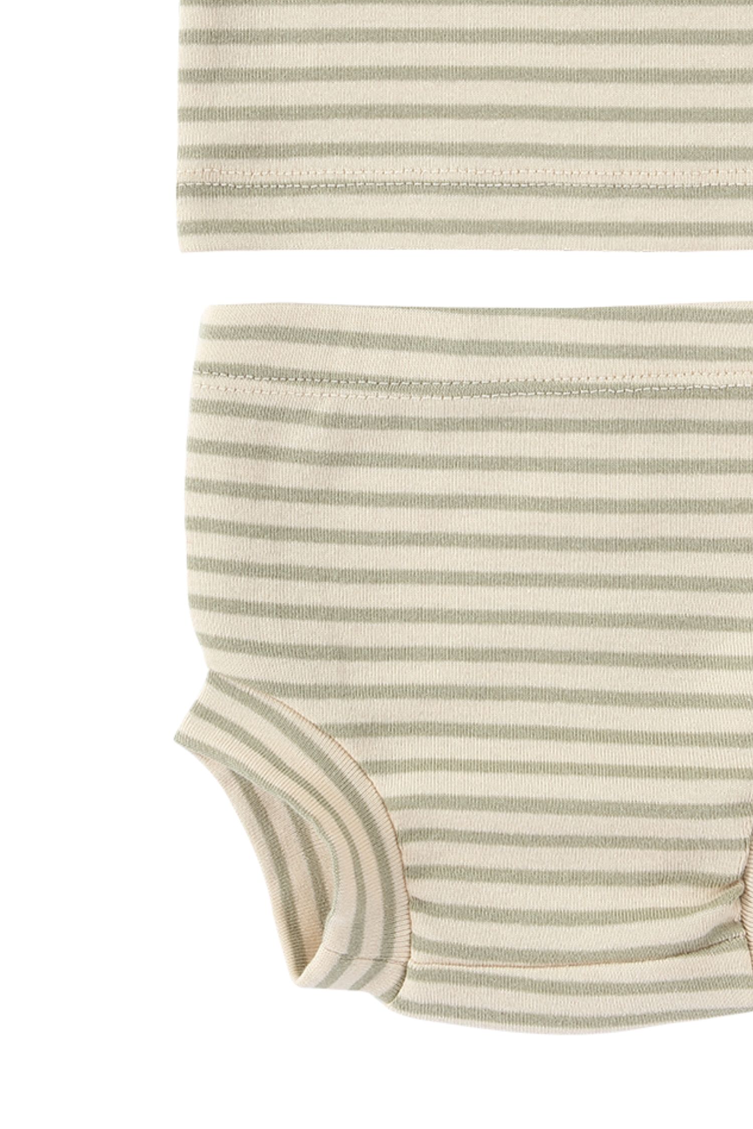 Singlet & Nappy Cover. Sage Stripe