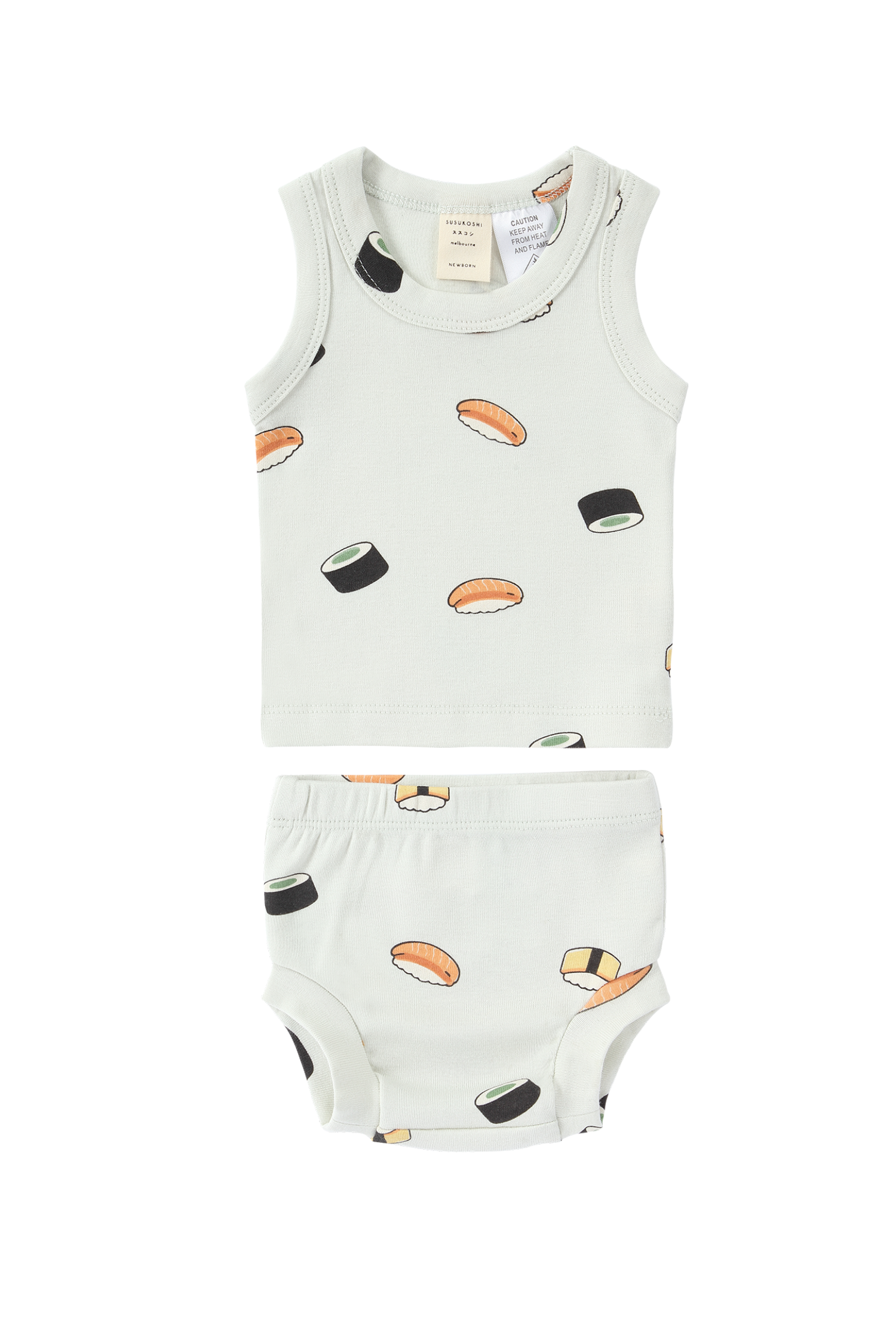 Singlet & Nappy Cover. Sushi