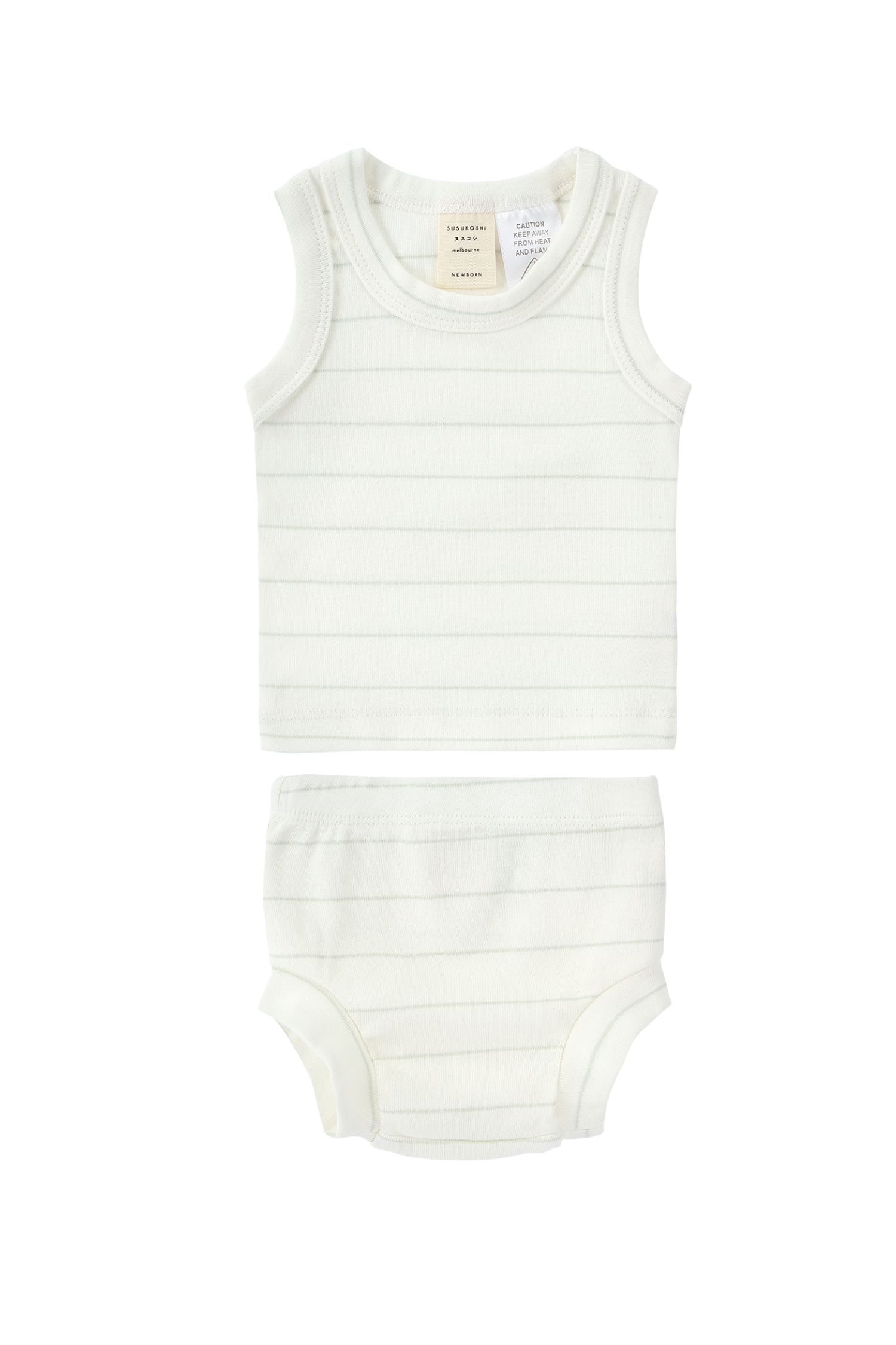 Singlet & Nappy Cover. White Sky