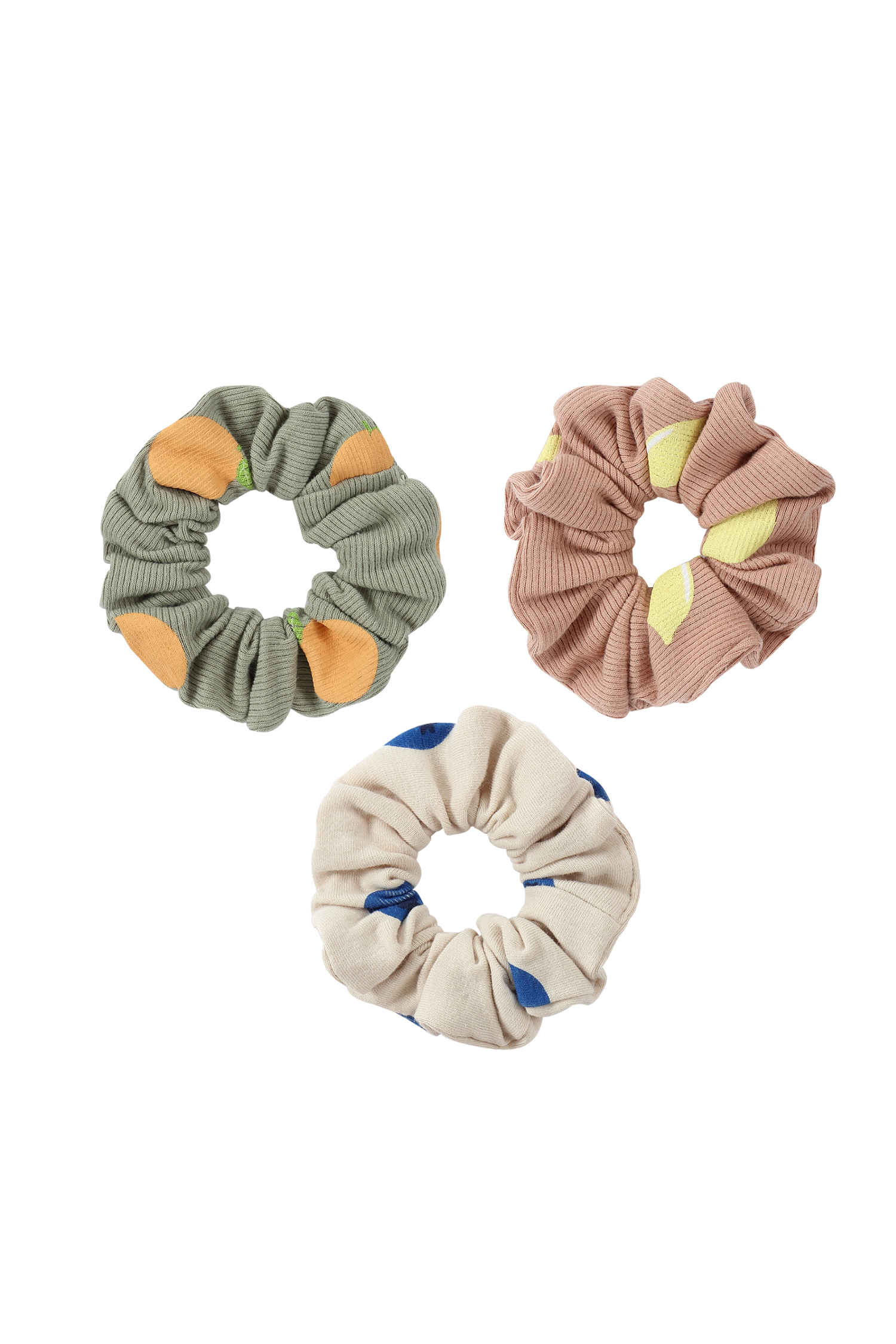 Scrunchie (pack of 3) - Oranges, Lemons, Blueberries