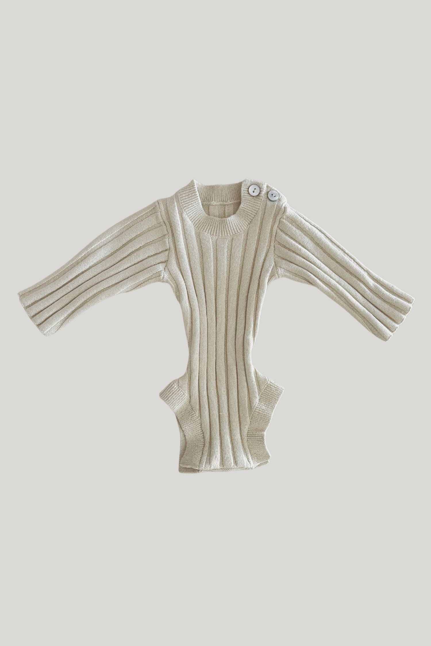 Cotton Knit Baby Ribbed Suit. Cotton