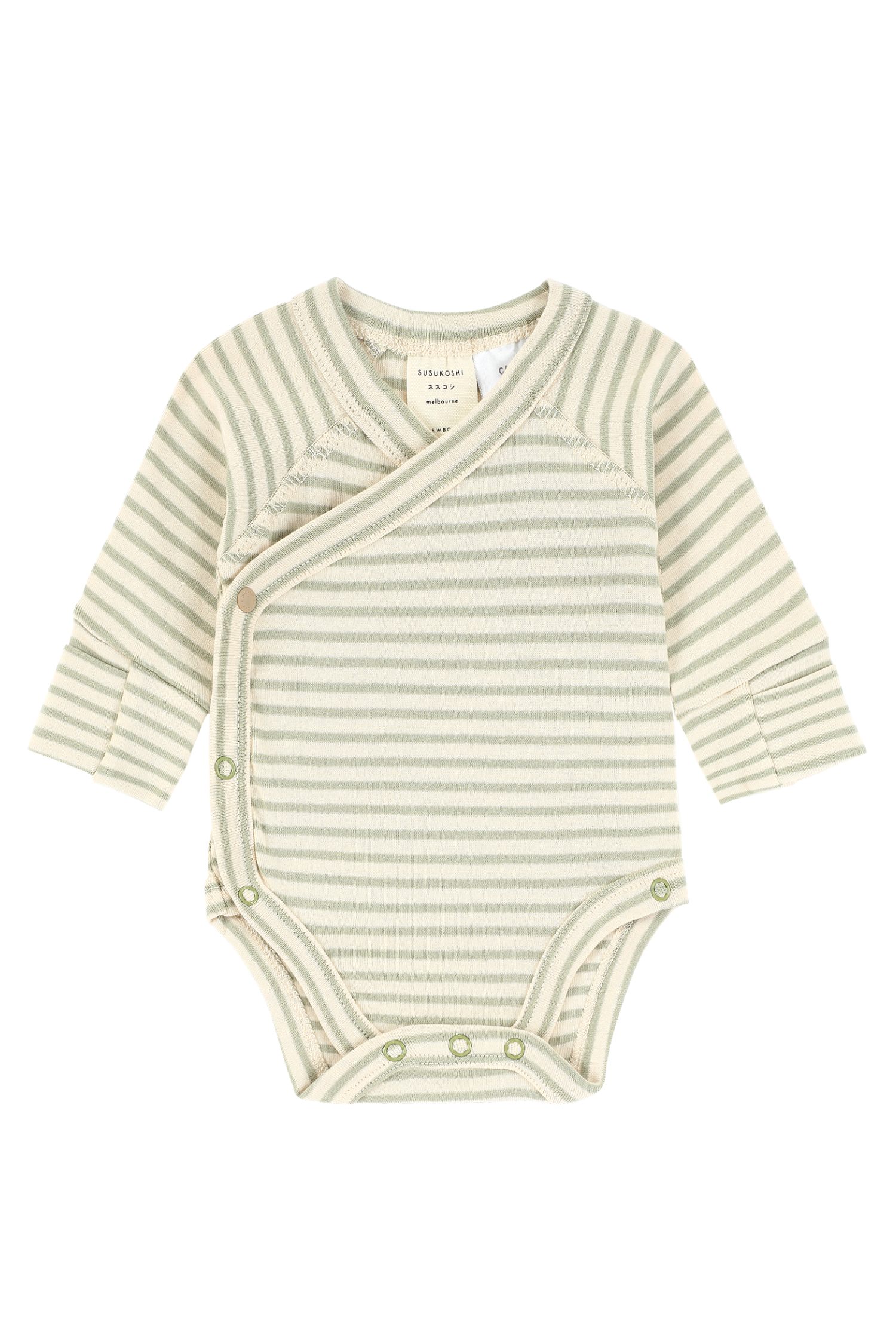 Kimono Suit. Sage Stripes