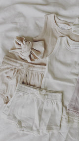 PJ Singlet Set. Powder (Pointelle)