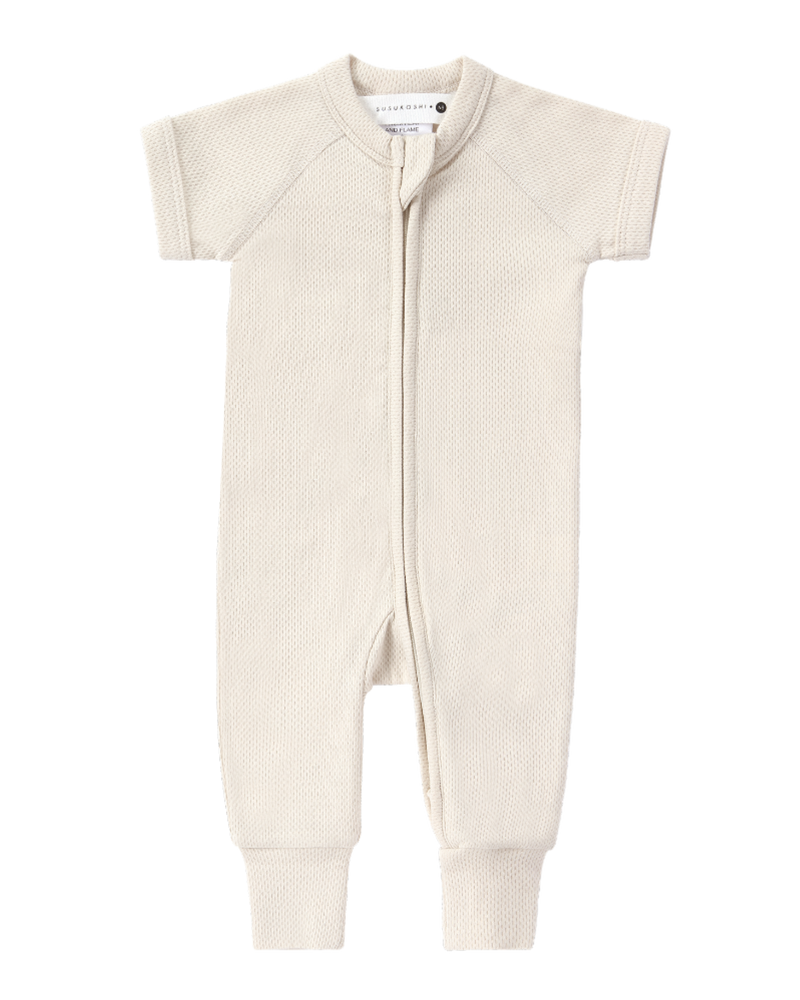 Zip Suit. Powder (Pointelle)